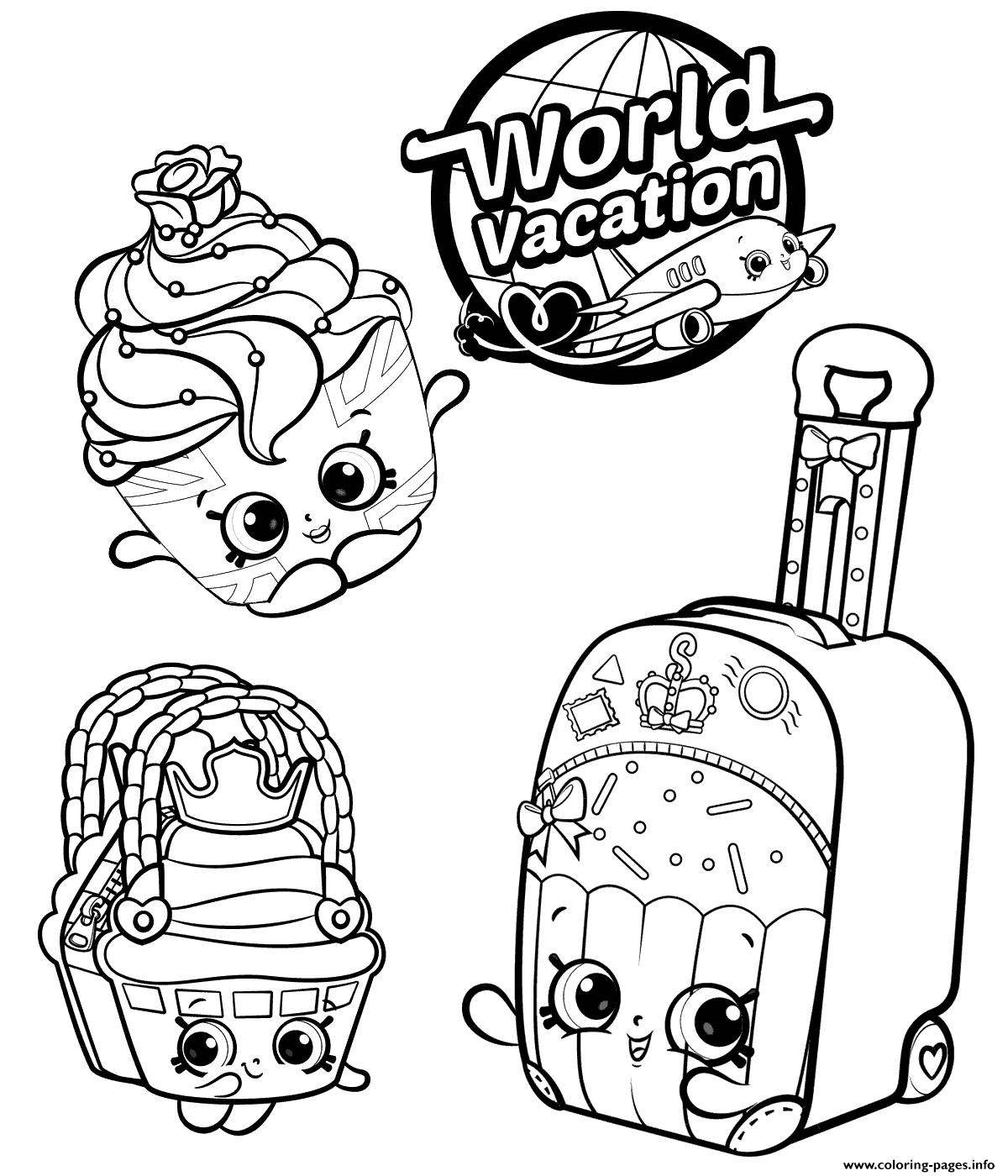 Shopkins 8 Season World Vacation Coloring Page Printable
