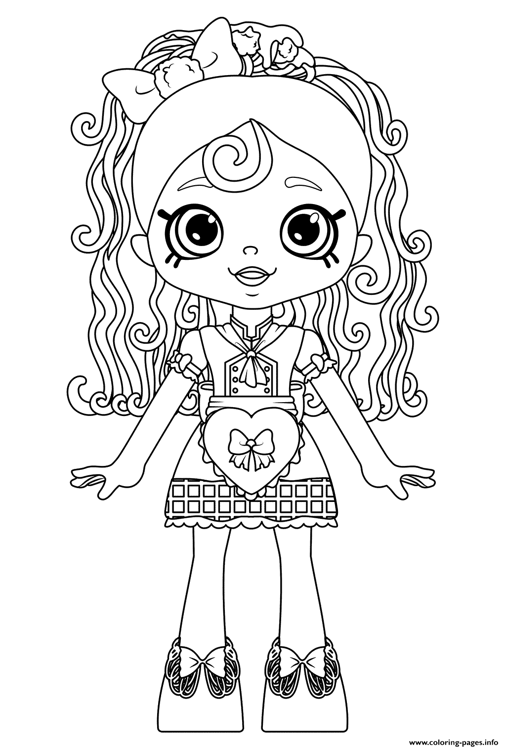 Shopkins Doll Spaghetti Sue Lil Shoppie From The Happy Places Coloring Page Printable