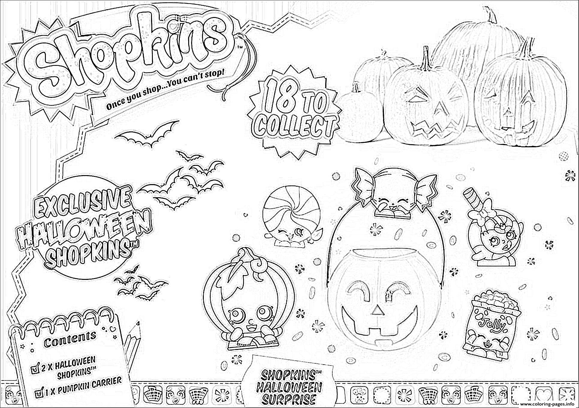 Shopkins Halloween Coloring Page Printable