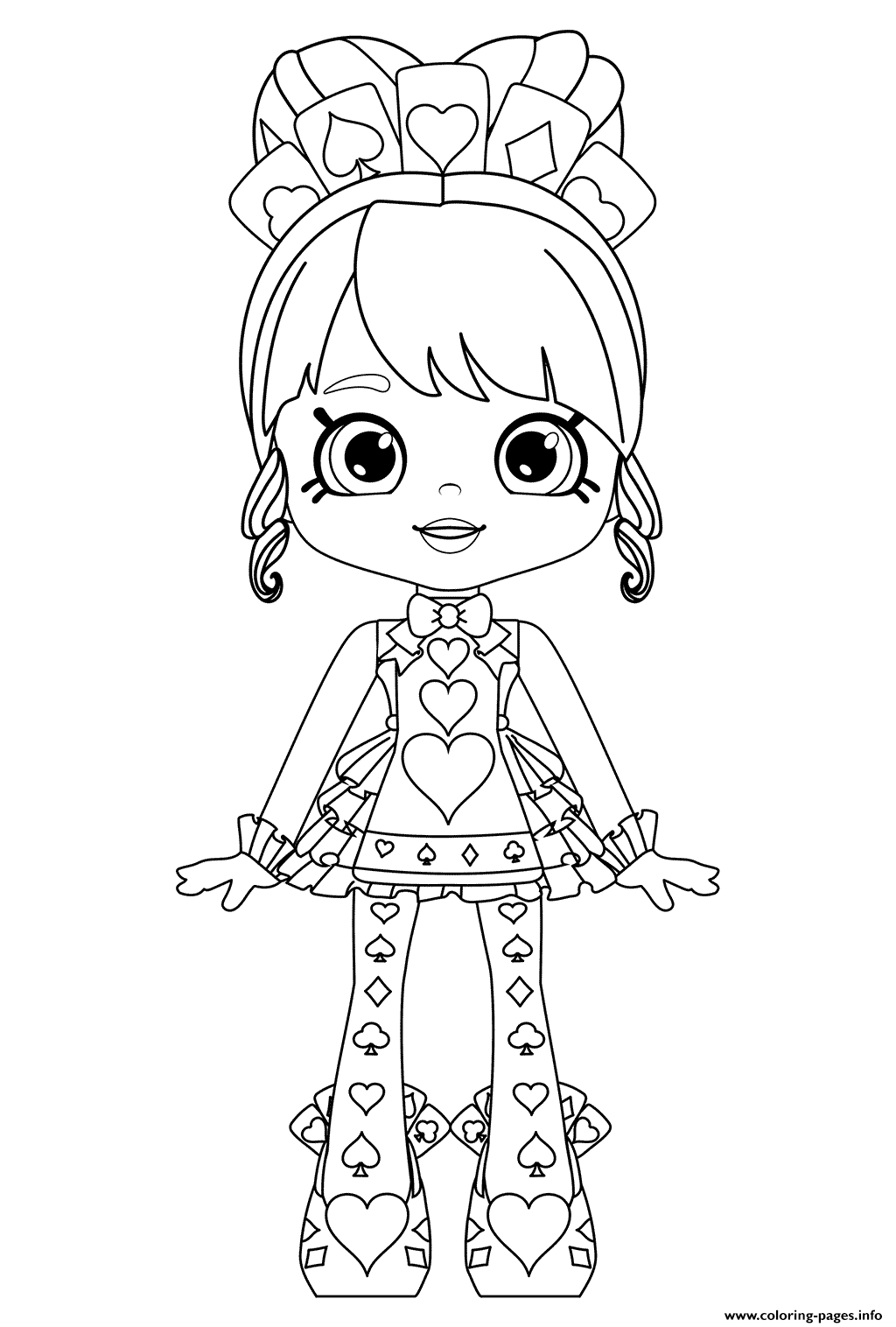 Shopkins Shoppies Queenie Hearts Or Queen Of Hearts Coloring Page Printable