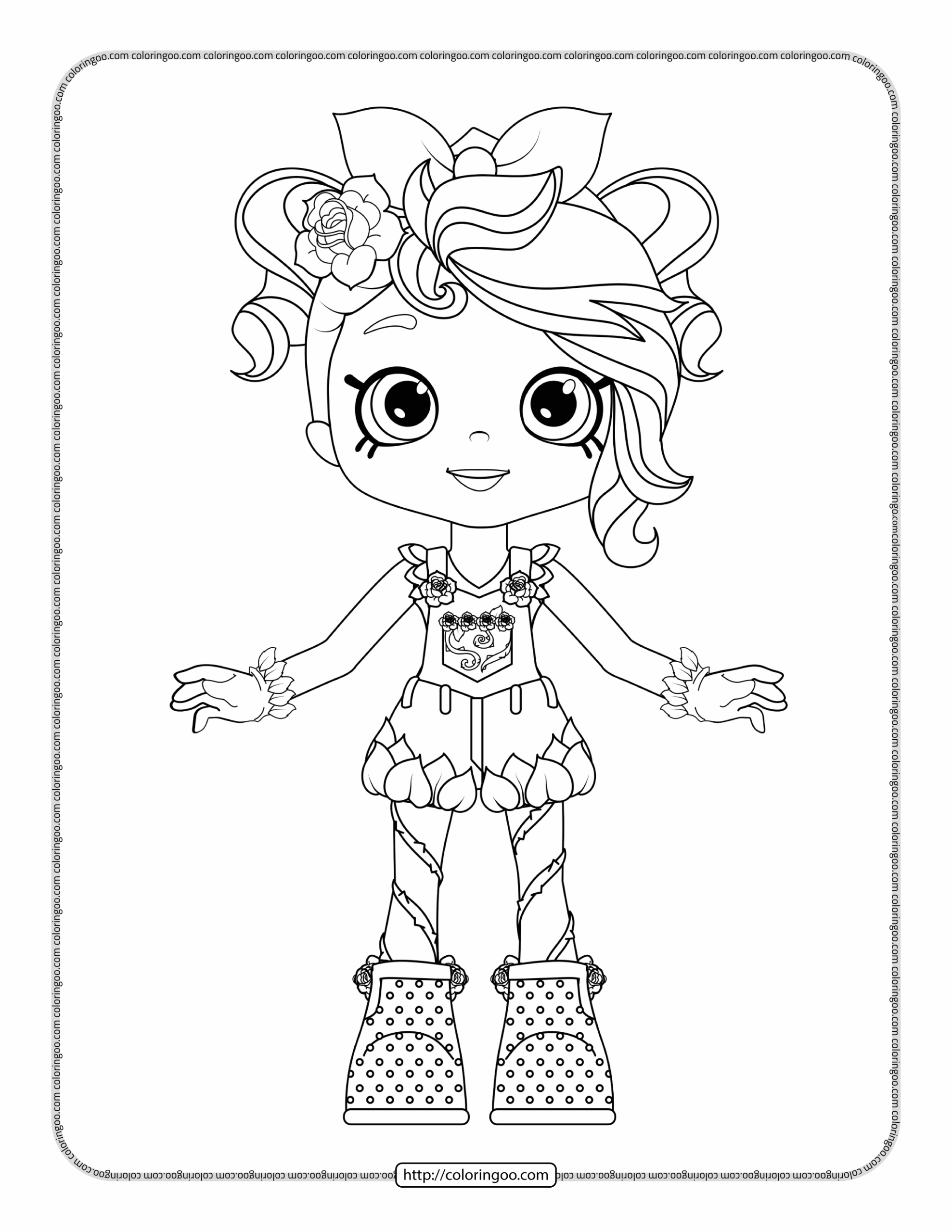 Shopkins Shoppies Rosie Bloom Coloring Page