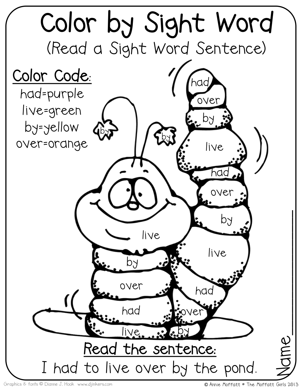 Sight Word Pages Printable Coloring Pages