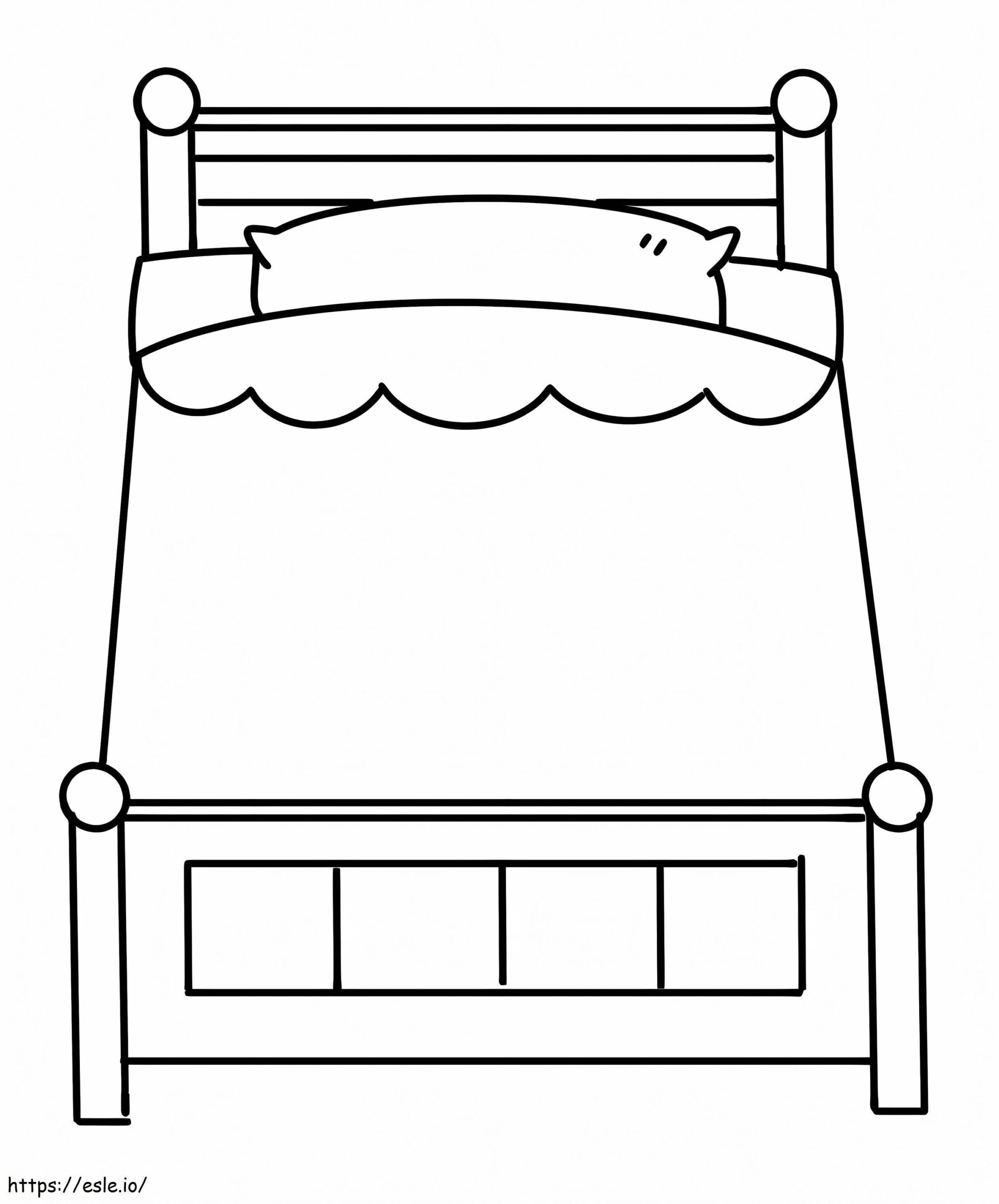 Simple Bed Coloring Page
