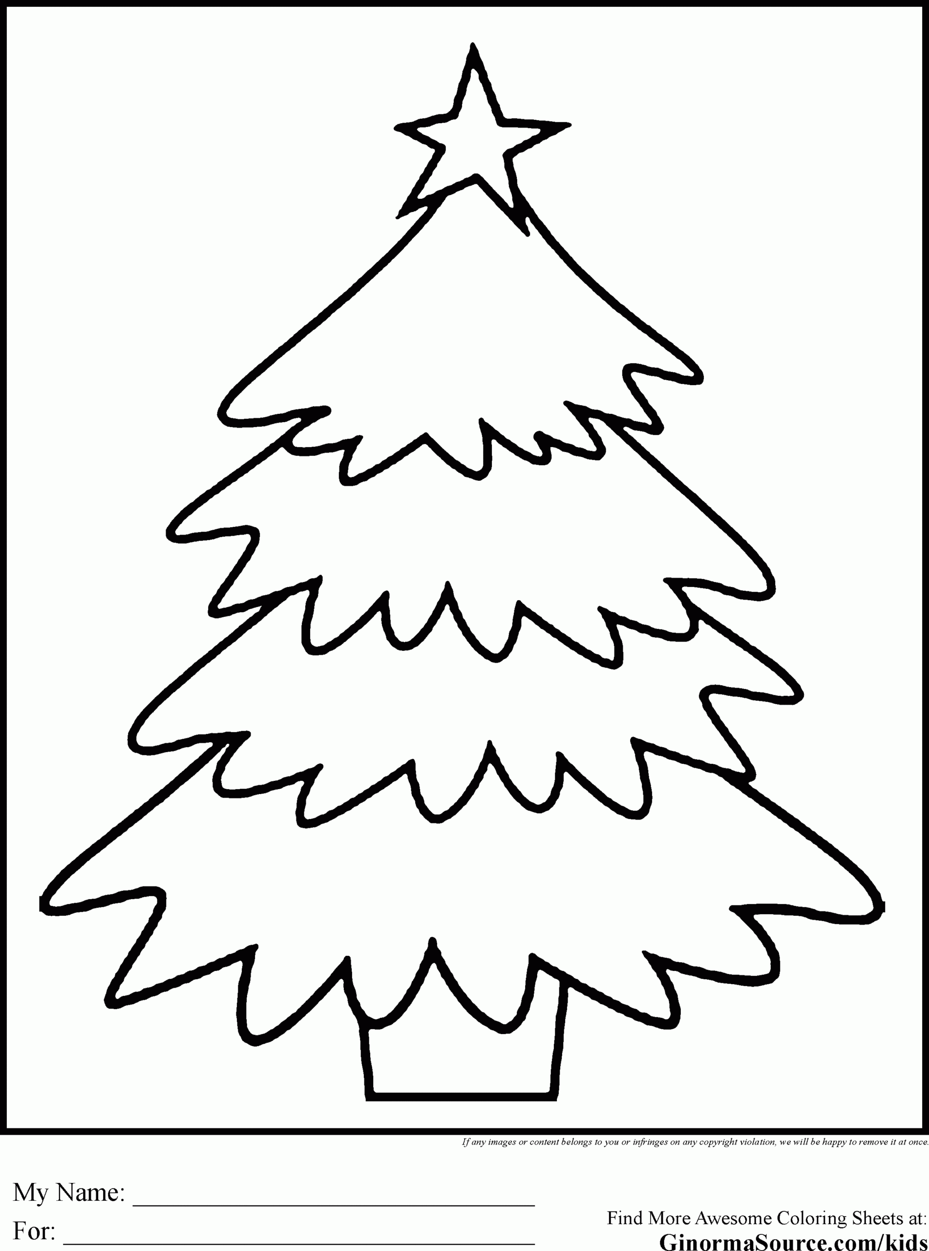 Simple Christmas Coloring Pages GINORMAsource Kids Christmas Tree Coloring Page Printable