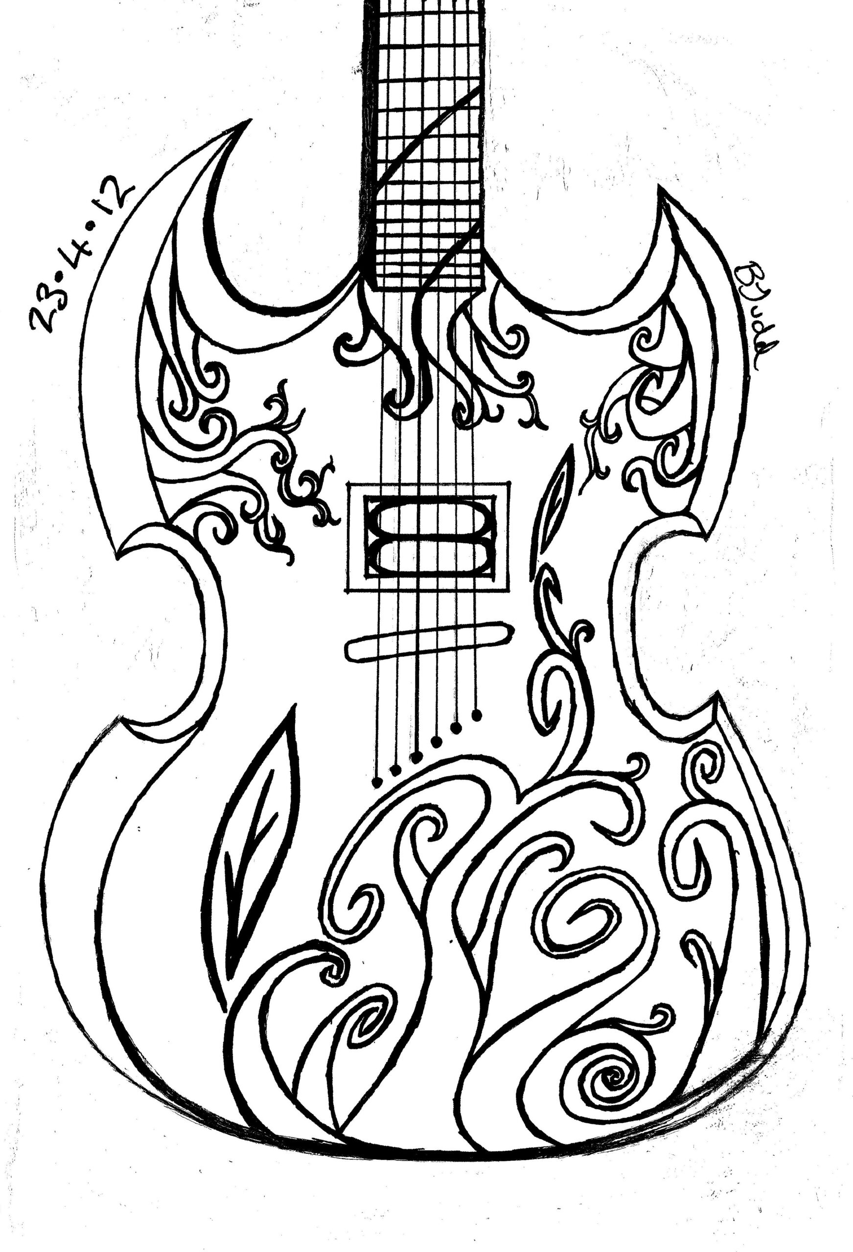 Simple Guitar Drawing At GetDrawings Free Download