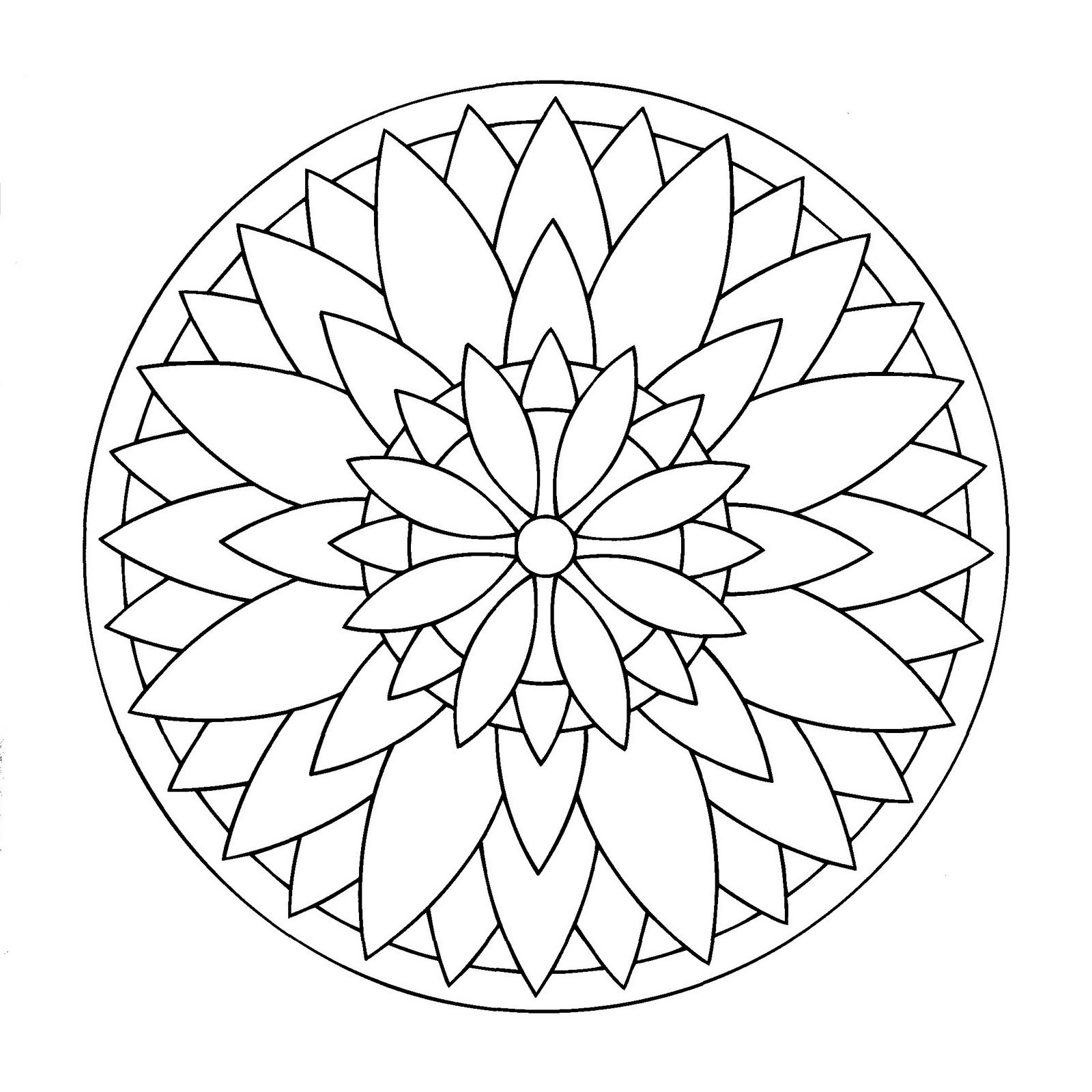 Simple Mandala Coloring Pages Printable
