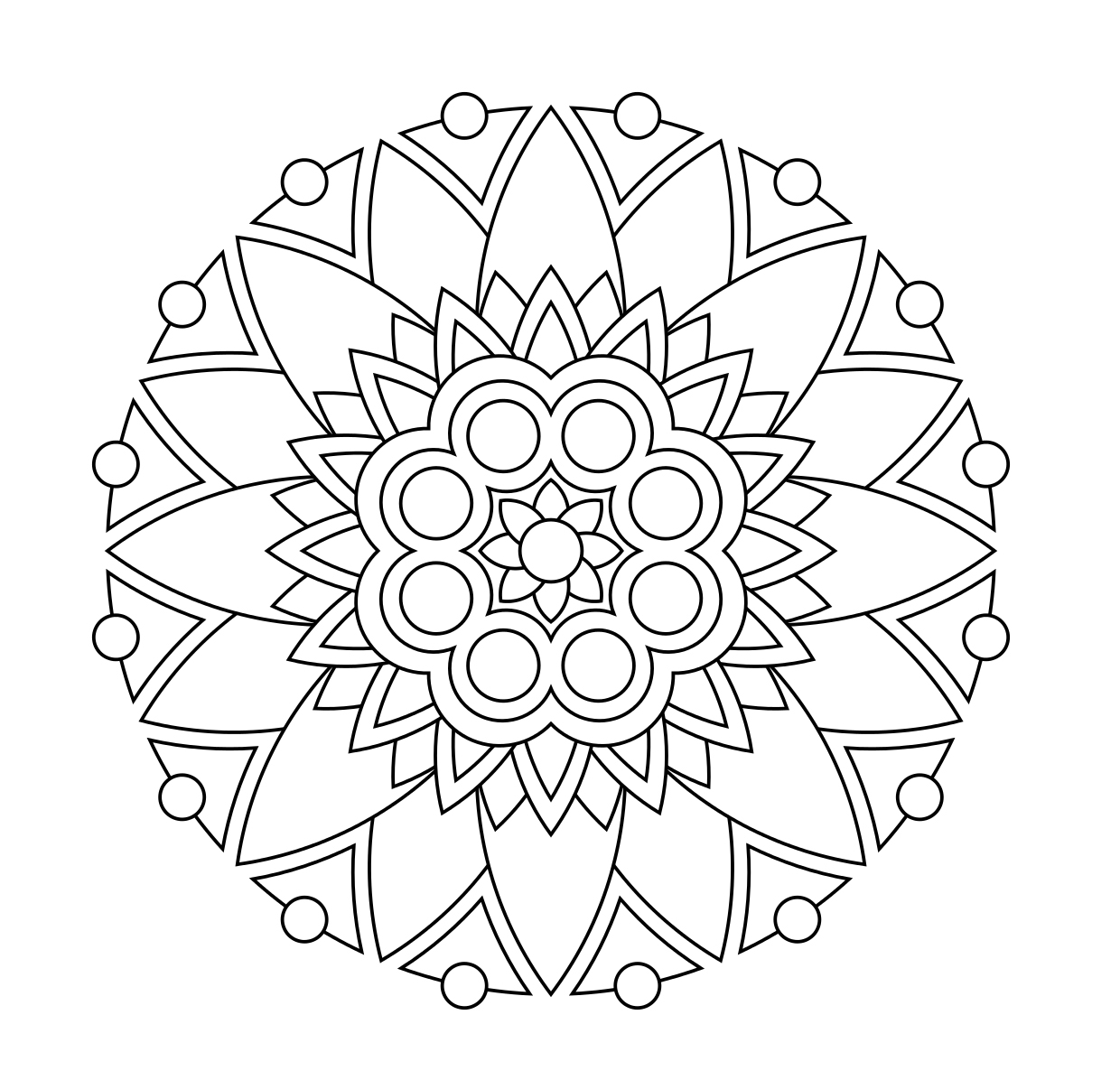 Easy Mandala Coloring Pages