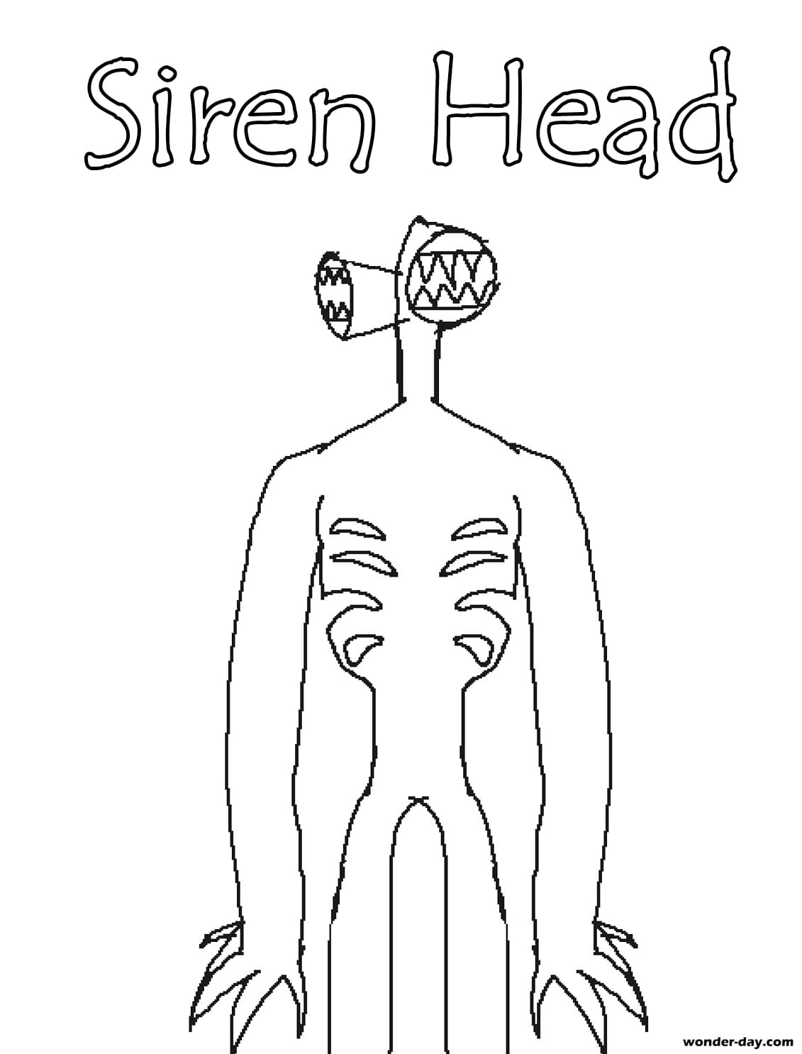 Siren Head Coloring Pages Free Printable Coloring Pages