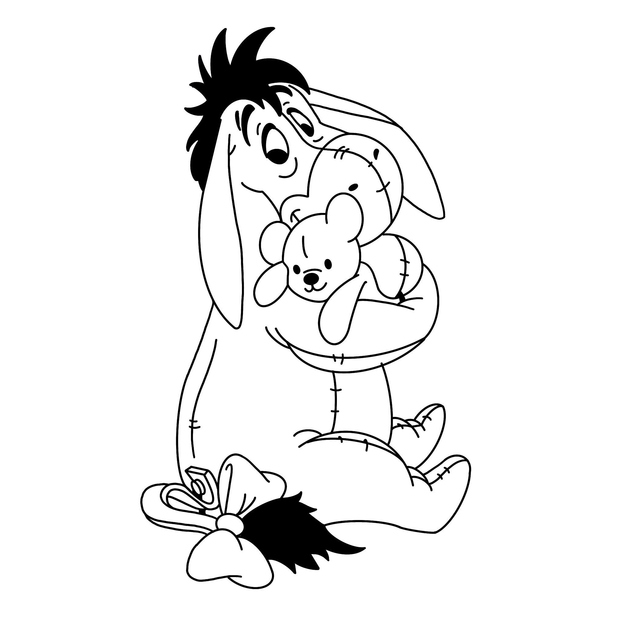 Sitting Eeyore Digital Files Svg Pdf Png Jpeg Winnie The Etsy