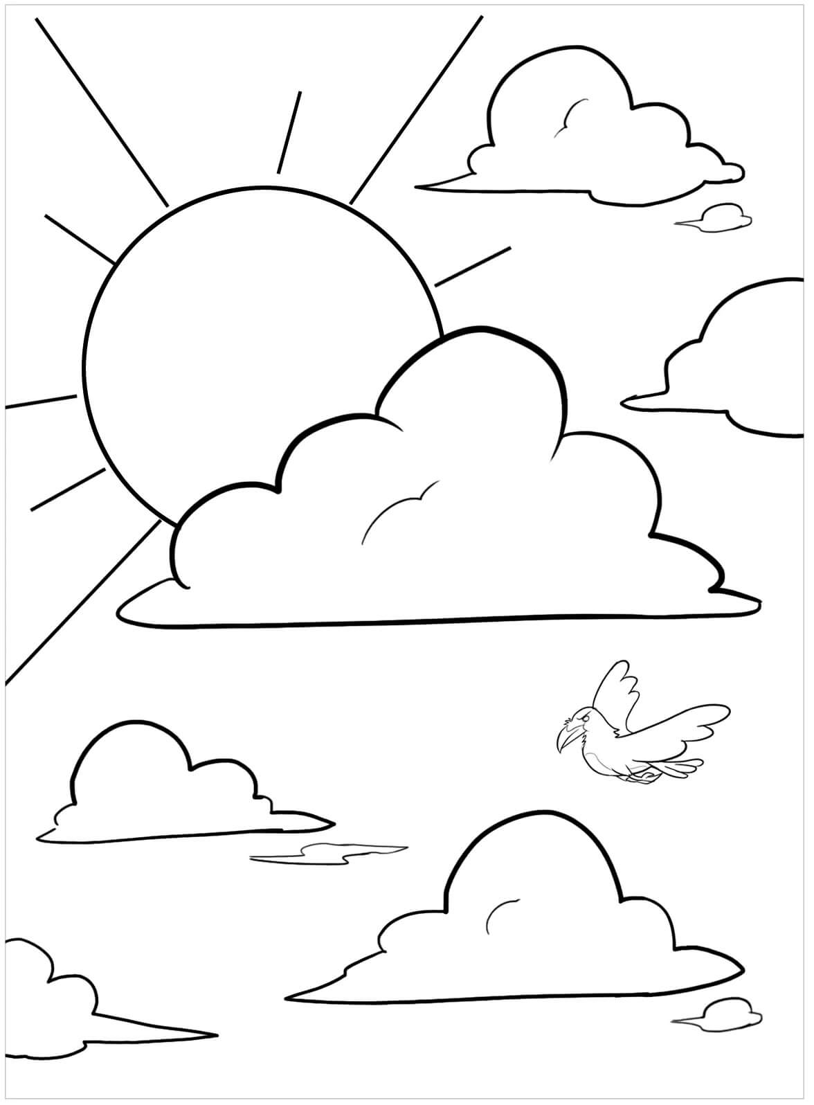 Sky And Sun Coloring Page Download Print Or Color Online For Free