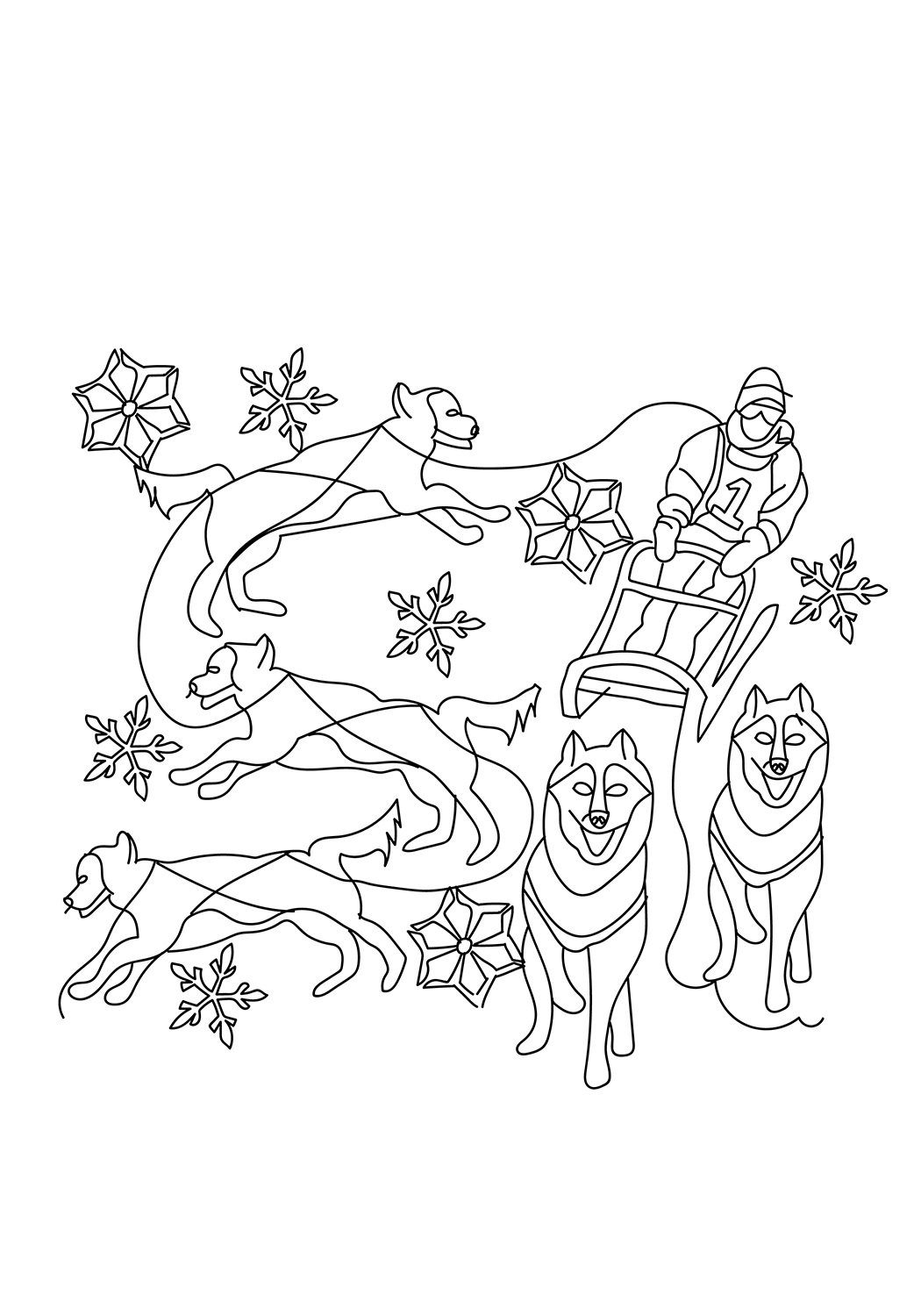 Sled Dog Coloring Pages To Print Coloring Pages
