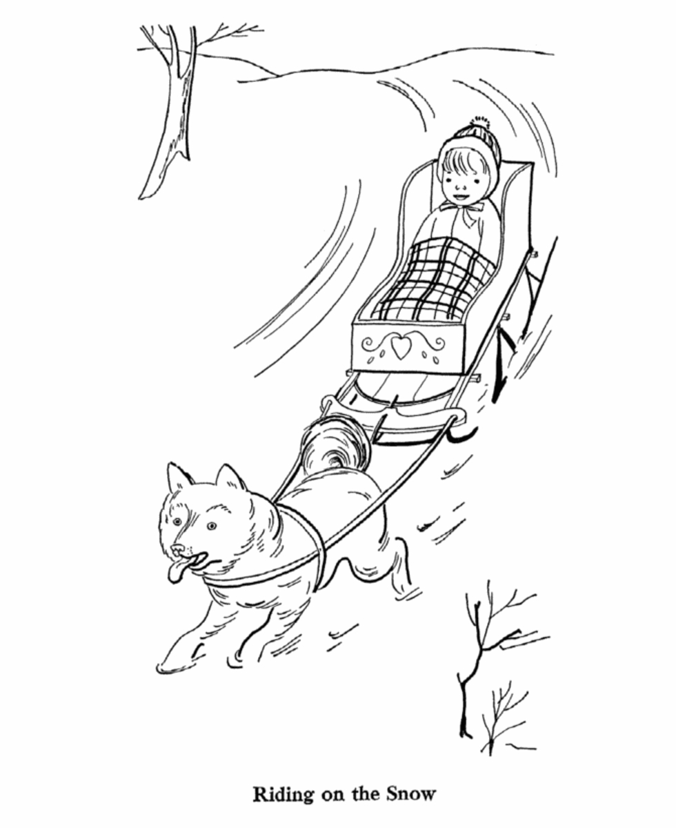 Sled Dog Coloring Pages To Print Coloring Pages