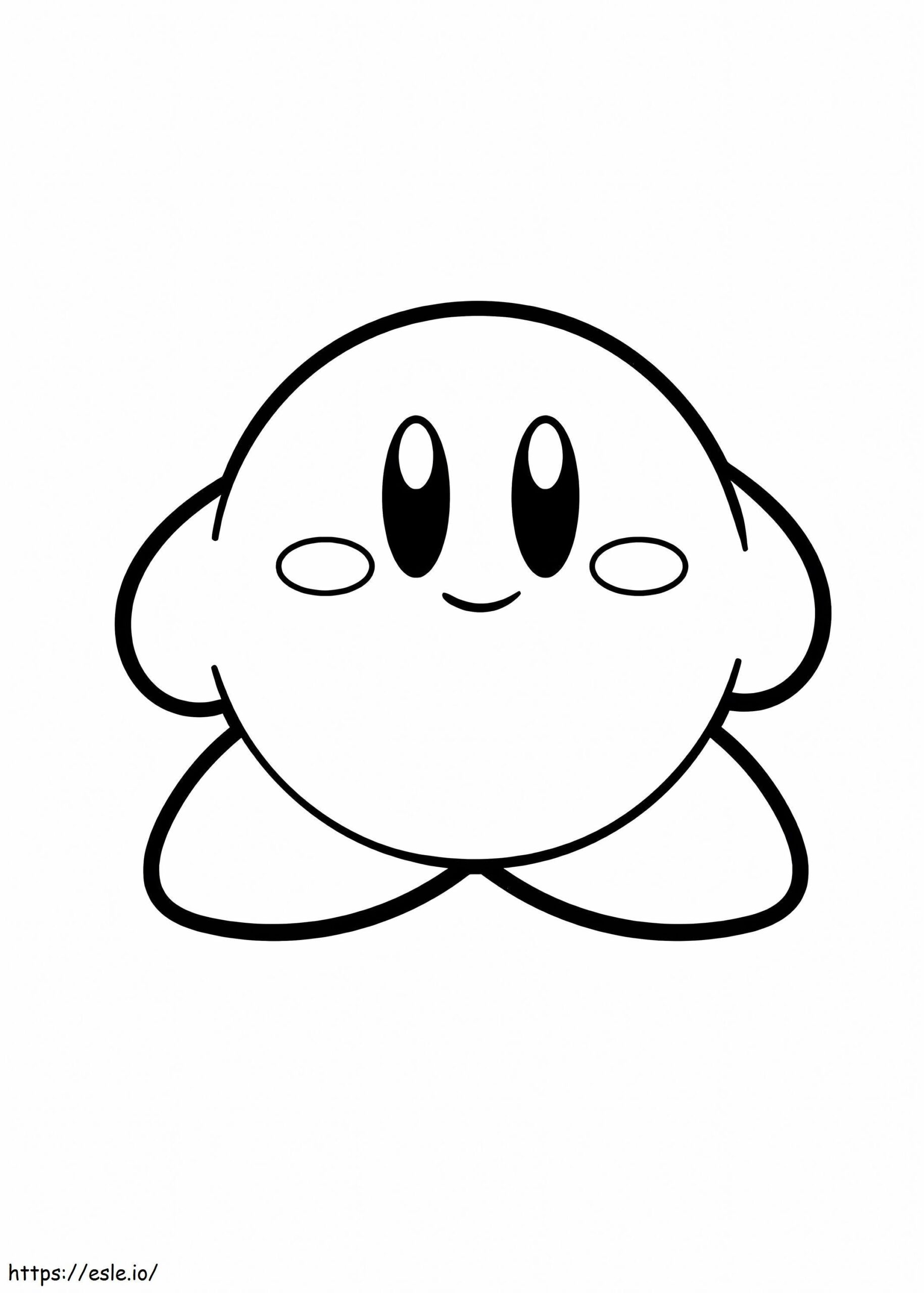 Smiling Kirby Coloring Page