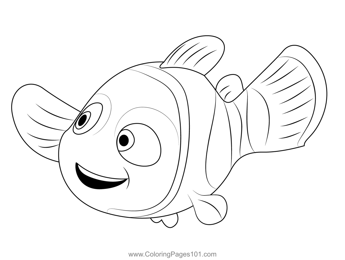 Smiling Nemo Coloring Page For Kids Free Finding Nemo Printable Coloring Pages Online For Kids