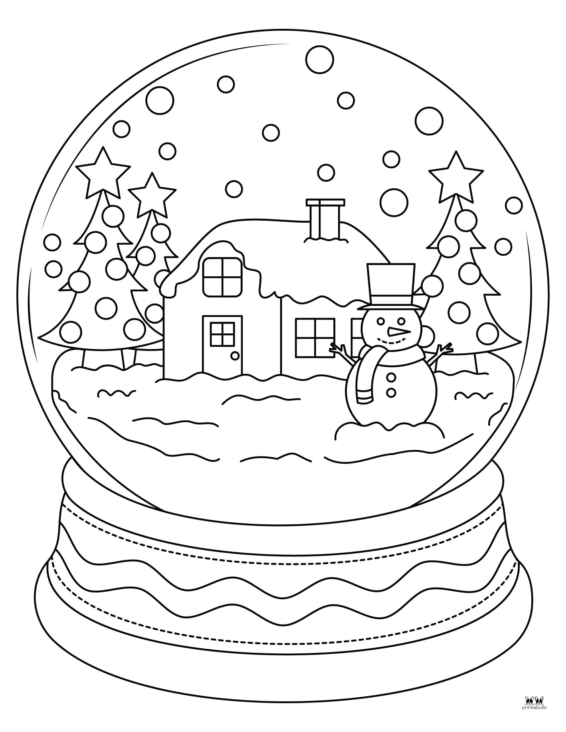 Snow Globe Coloring Pages Templates 25 Pages Printabulls