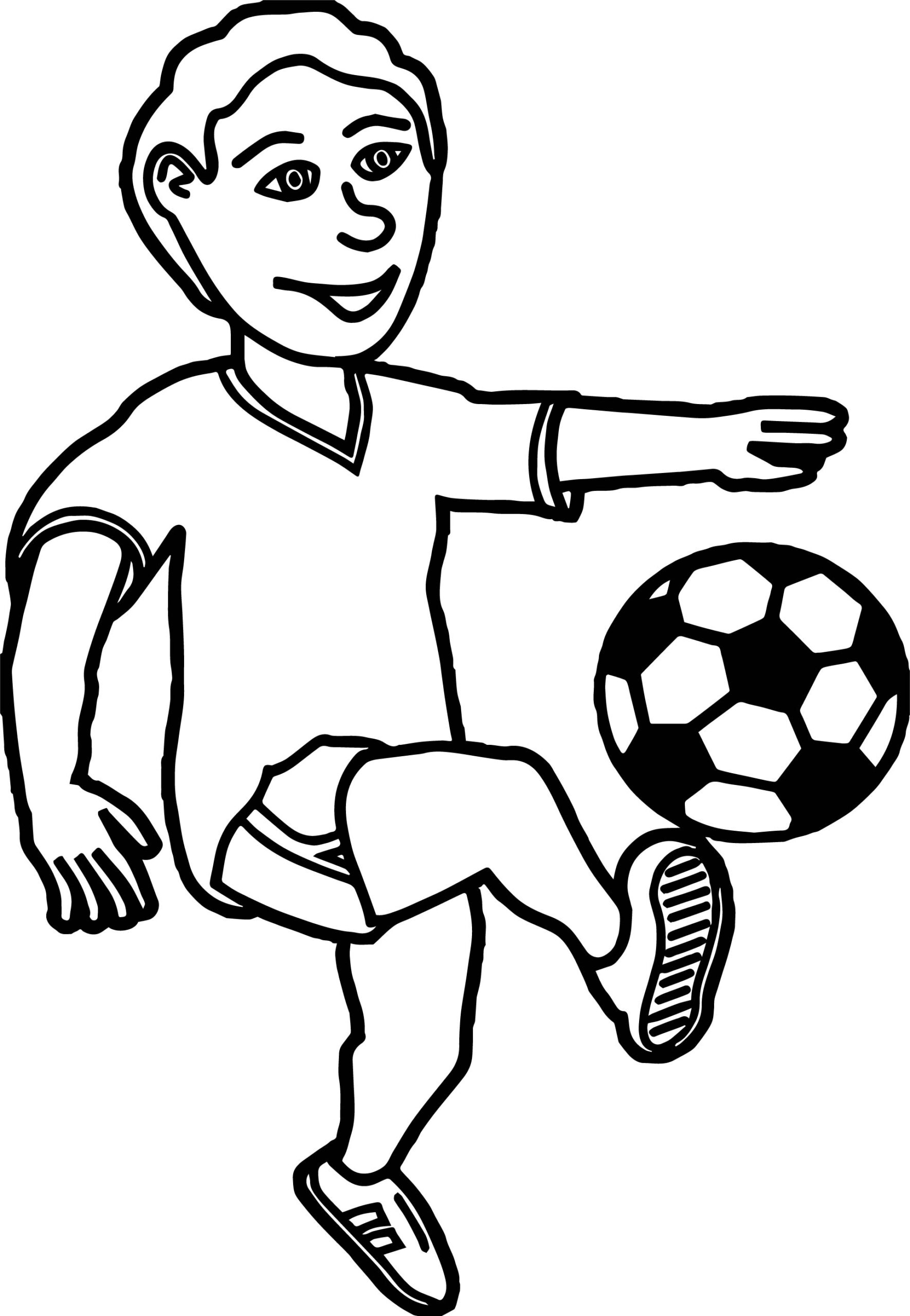 Soccer Playing Football Children Coloring Page Wecoloringpage