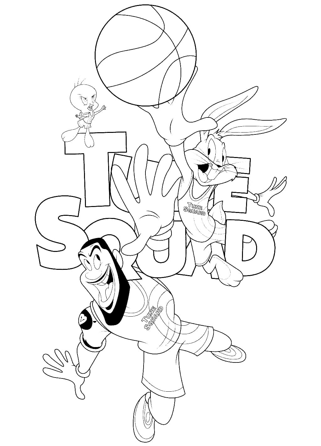 Space Jam 2 Coloring Pages Getcoloringpages Com Tune Squad Space Jam Coloring Page Free