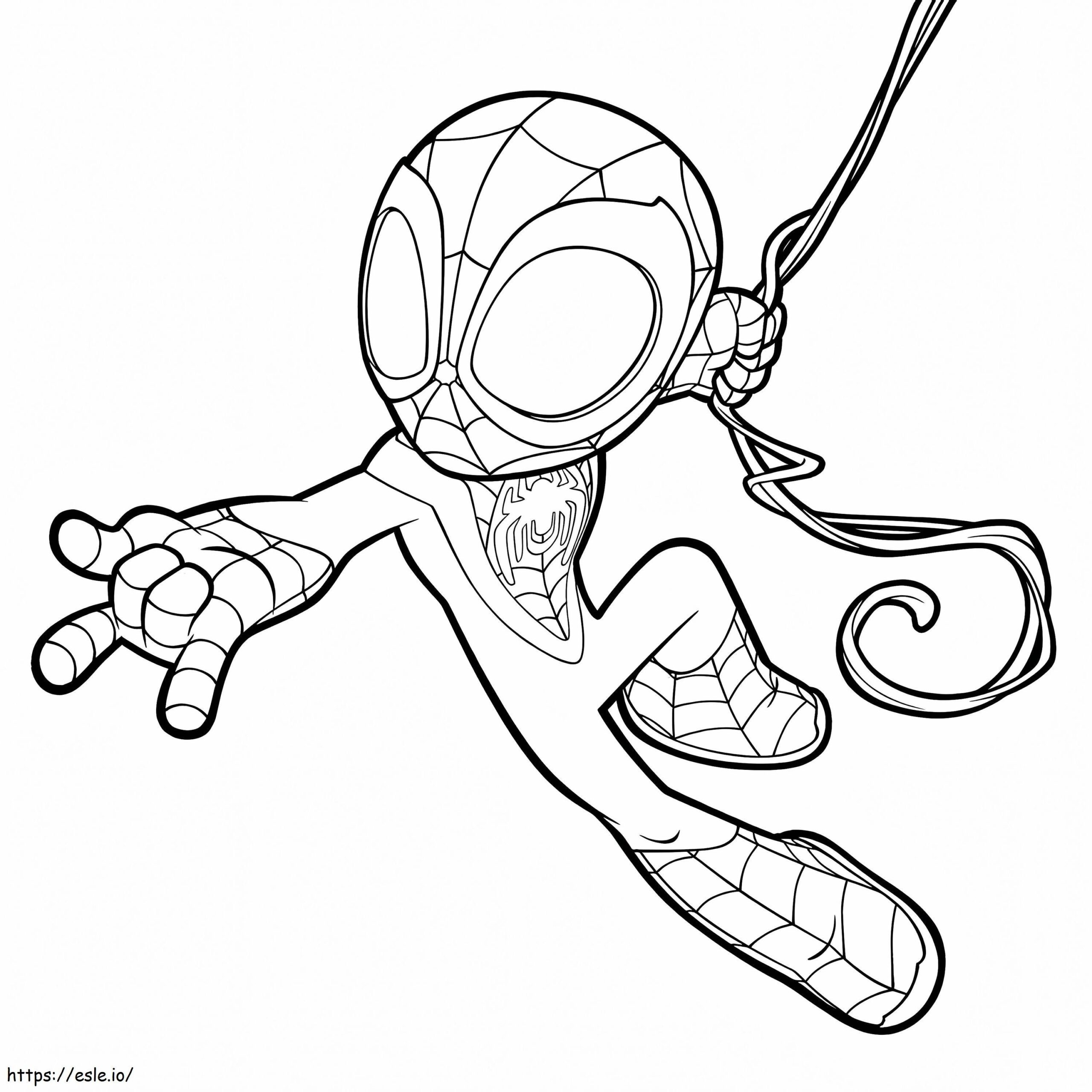 Spidey Miles Morales Coloring Page