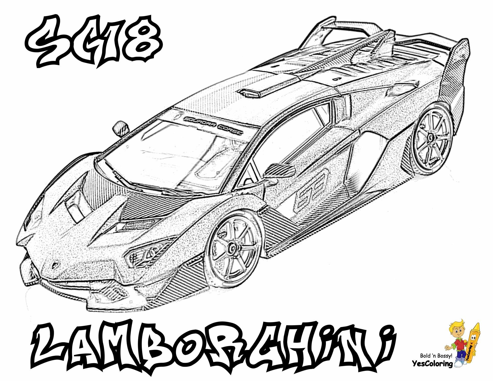 Sports Car Coloring Pages Lamborghini Convertible Cars