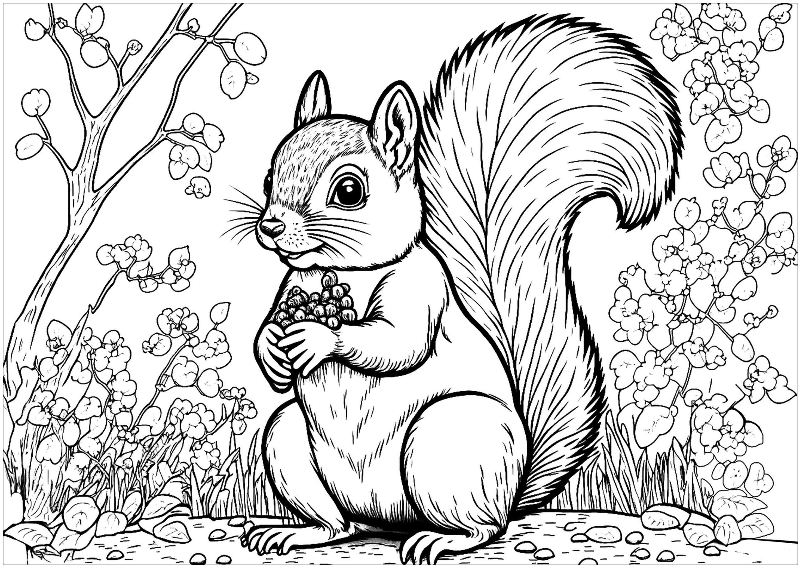Squirrell Coloring Pages