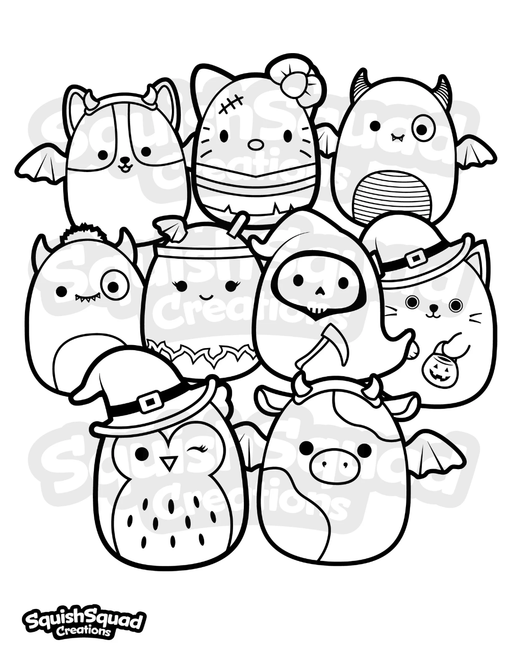 Squishmallow Halloween Coloring Page Printable Squishmallow Coloring Page Squishmallow