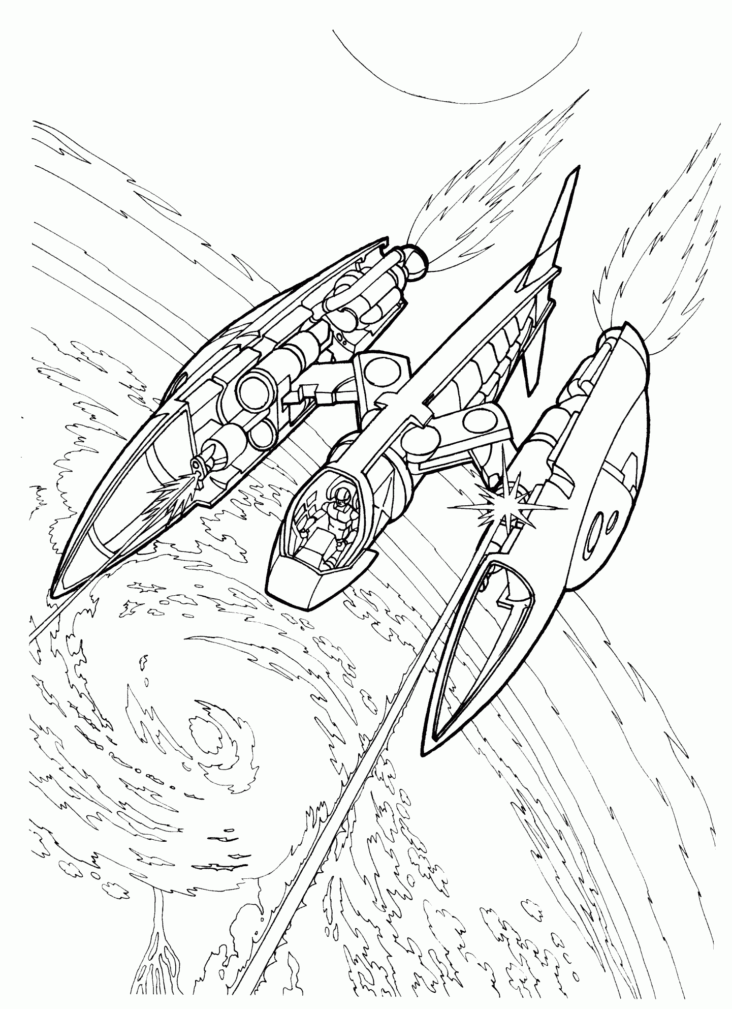 Spaceship Coloring Page
