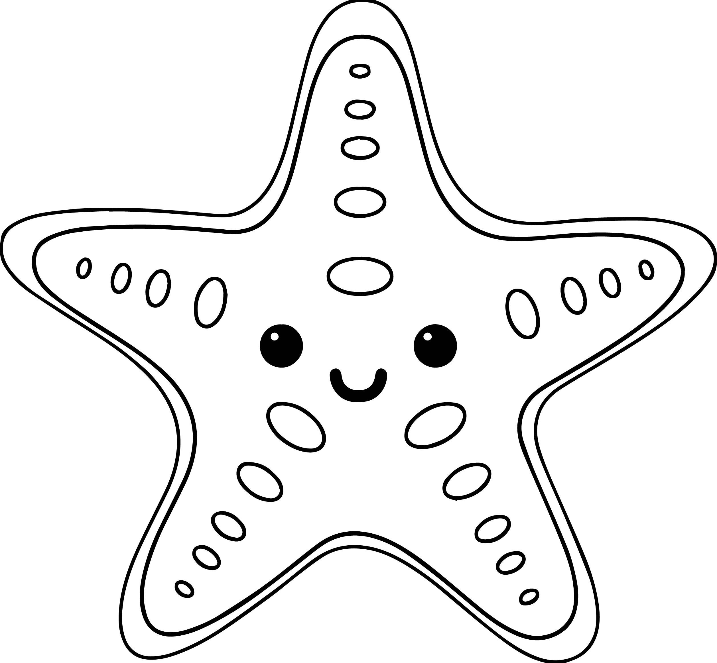 Starfish Coloring Pages Printable Thekidsworksheet