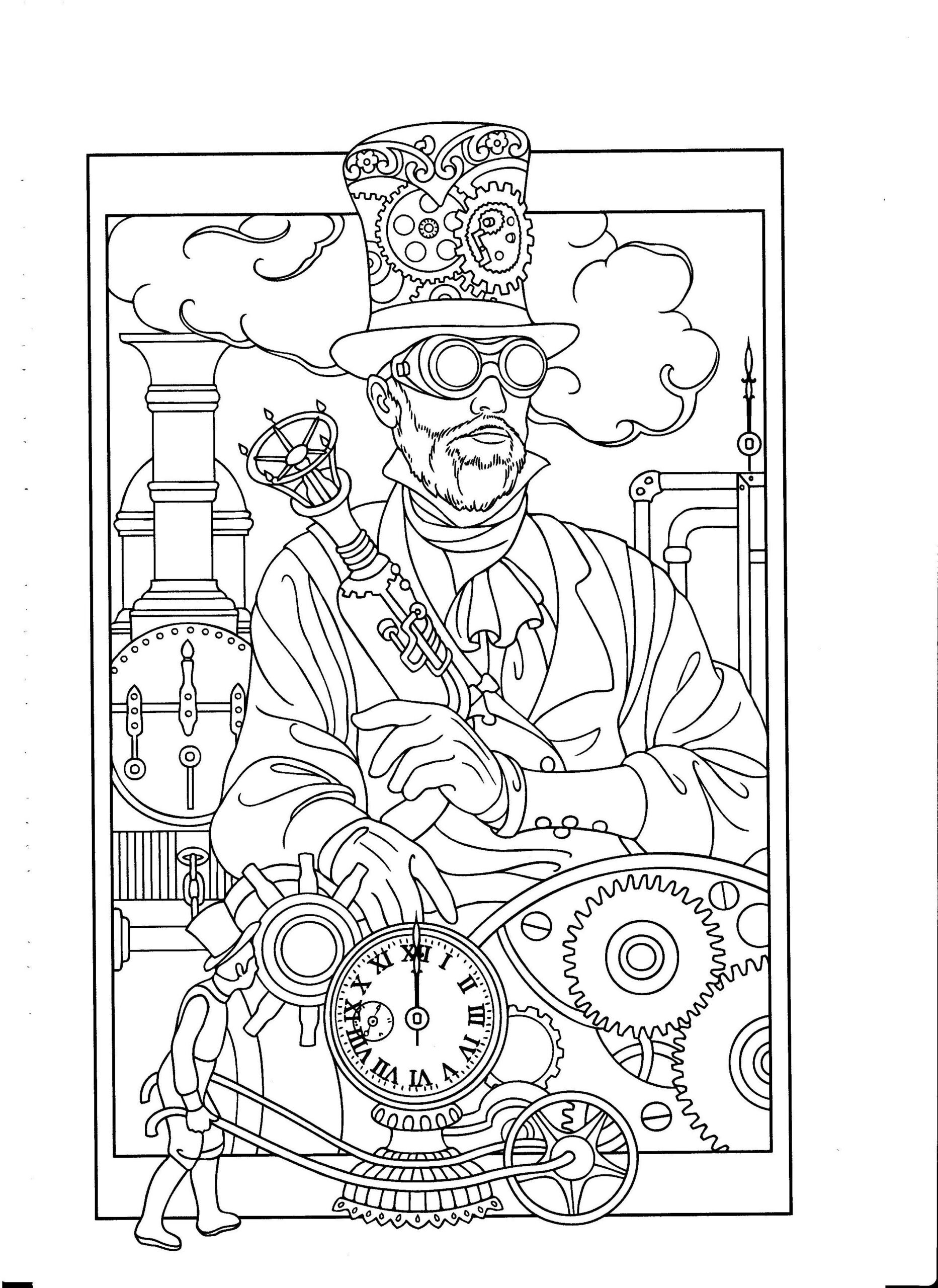 Steampunk Printable Coloring Pages