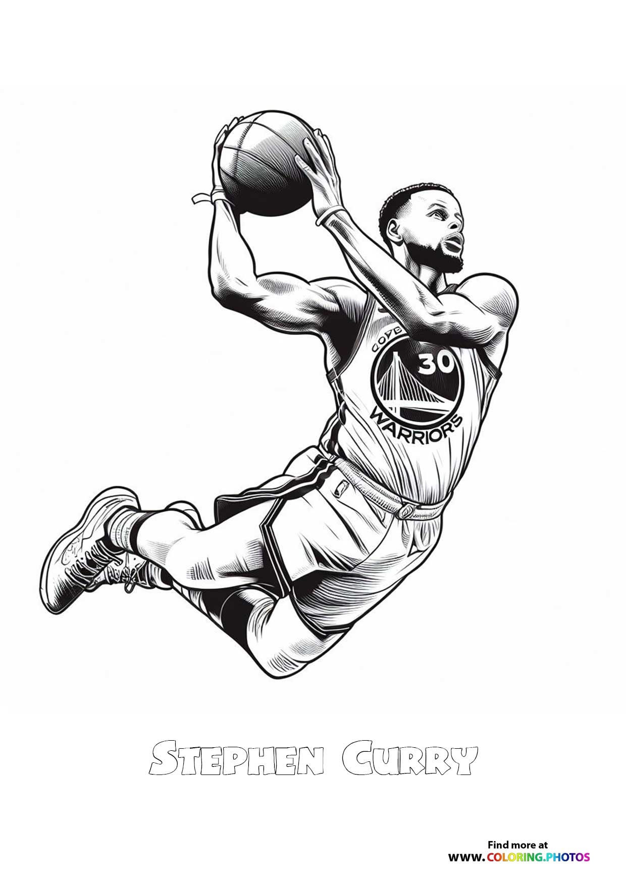 Stephen Curry Dunking Coloring Pages For Kids