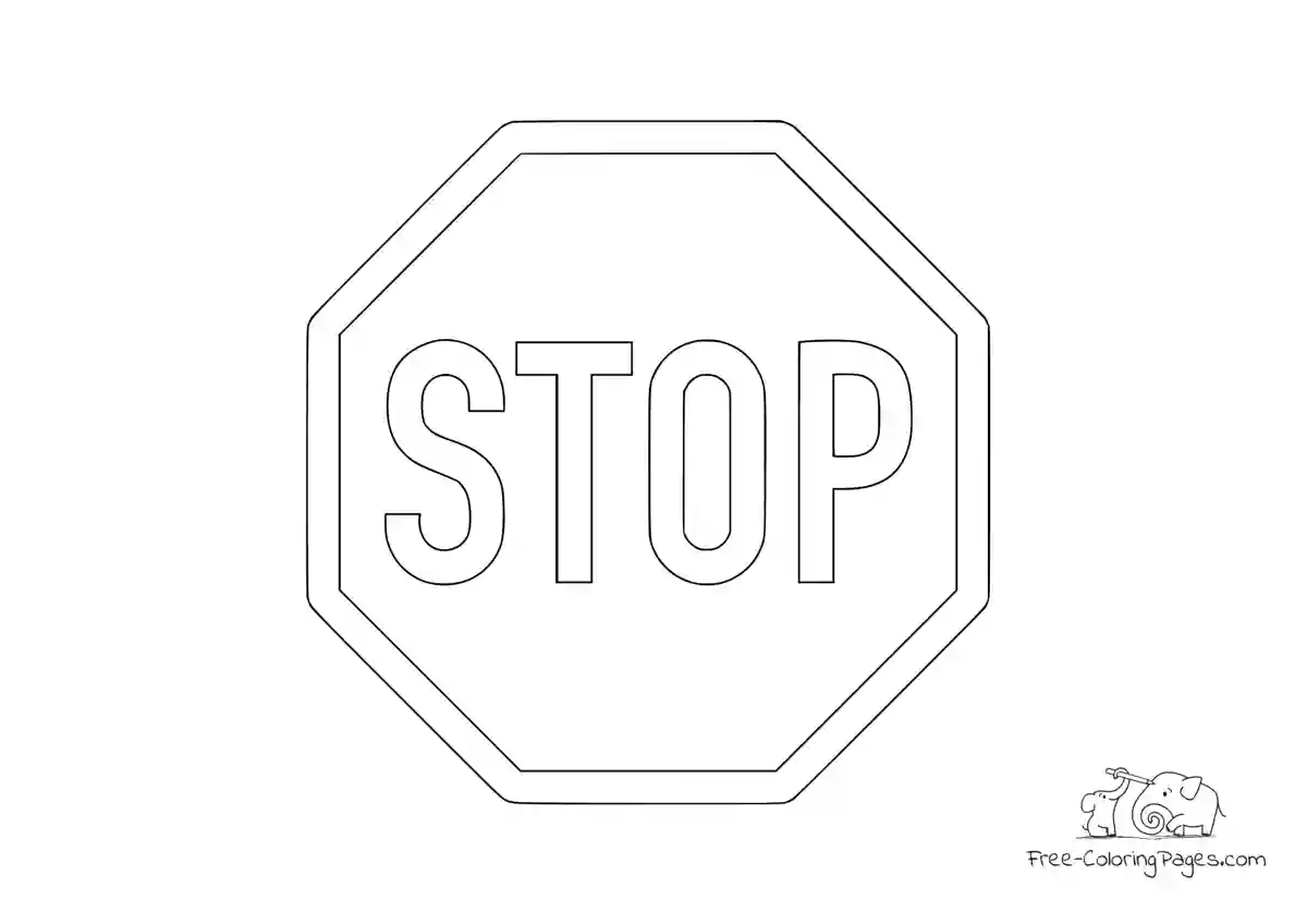 Stop Sign Sheet Printable Coloring Pages