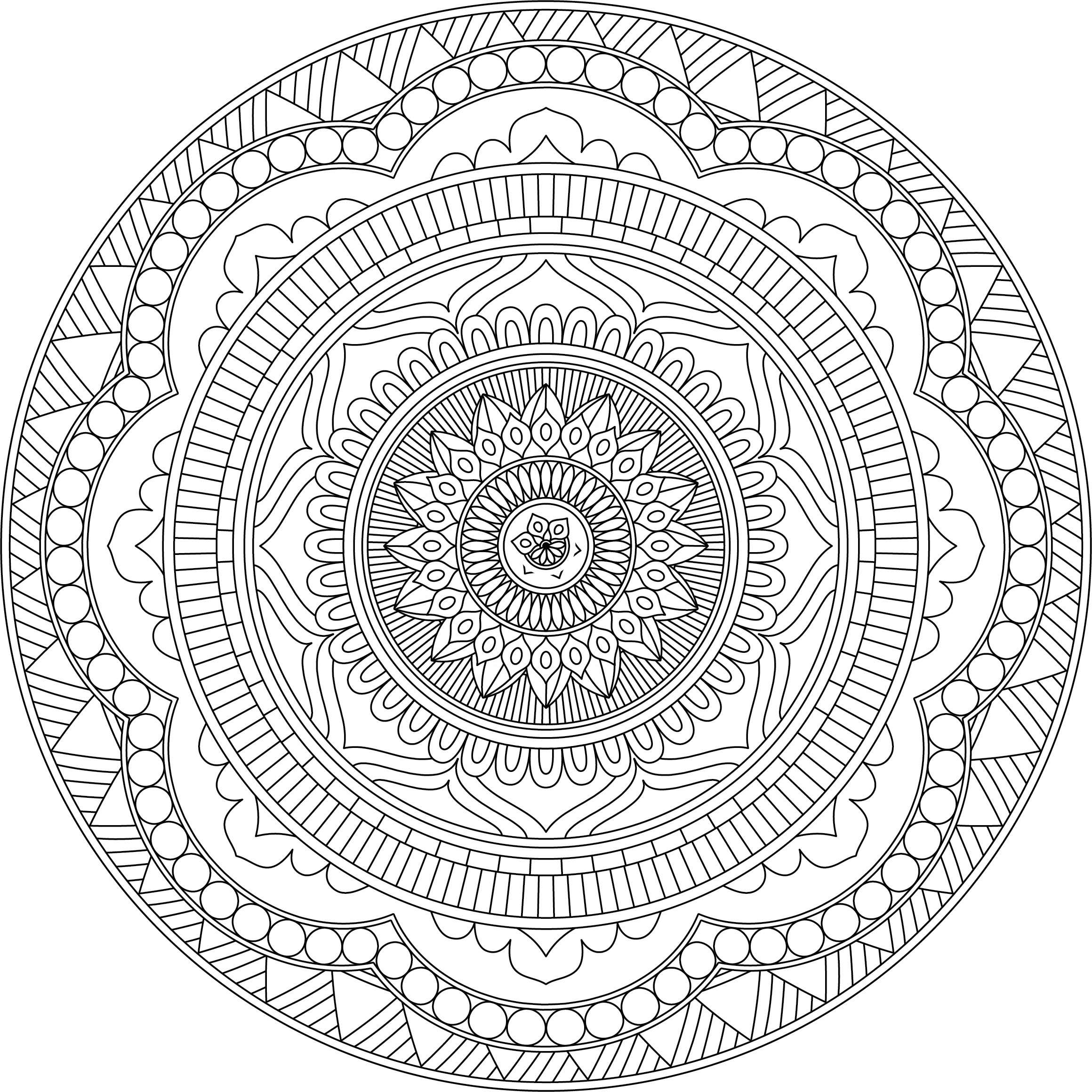 Stress Relief Coloring Printable Young Adult Coloring Book Printable 8 5 X 11 PDF Mandala