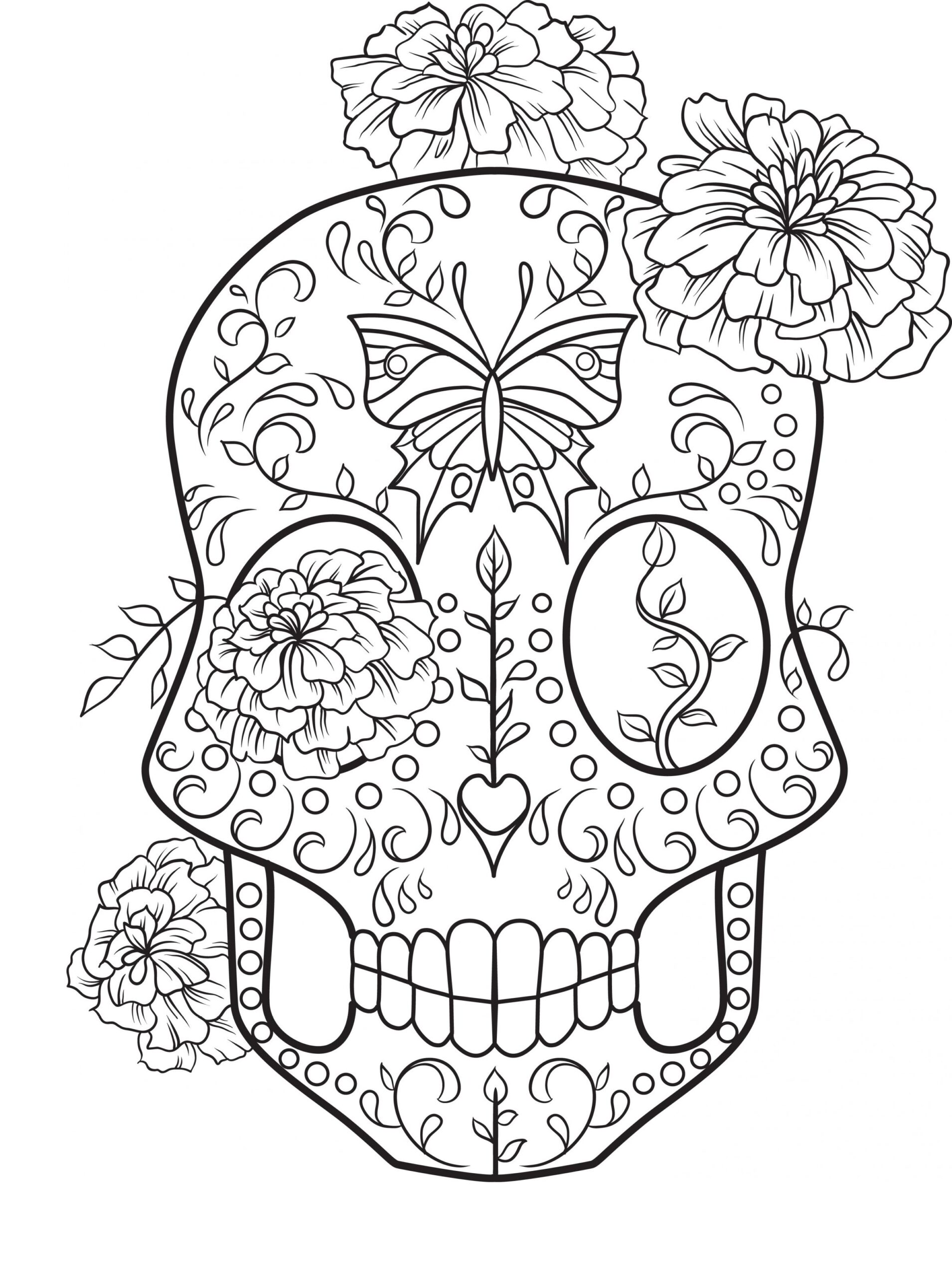 Sugar Skull Coloring Page Coloring Home