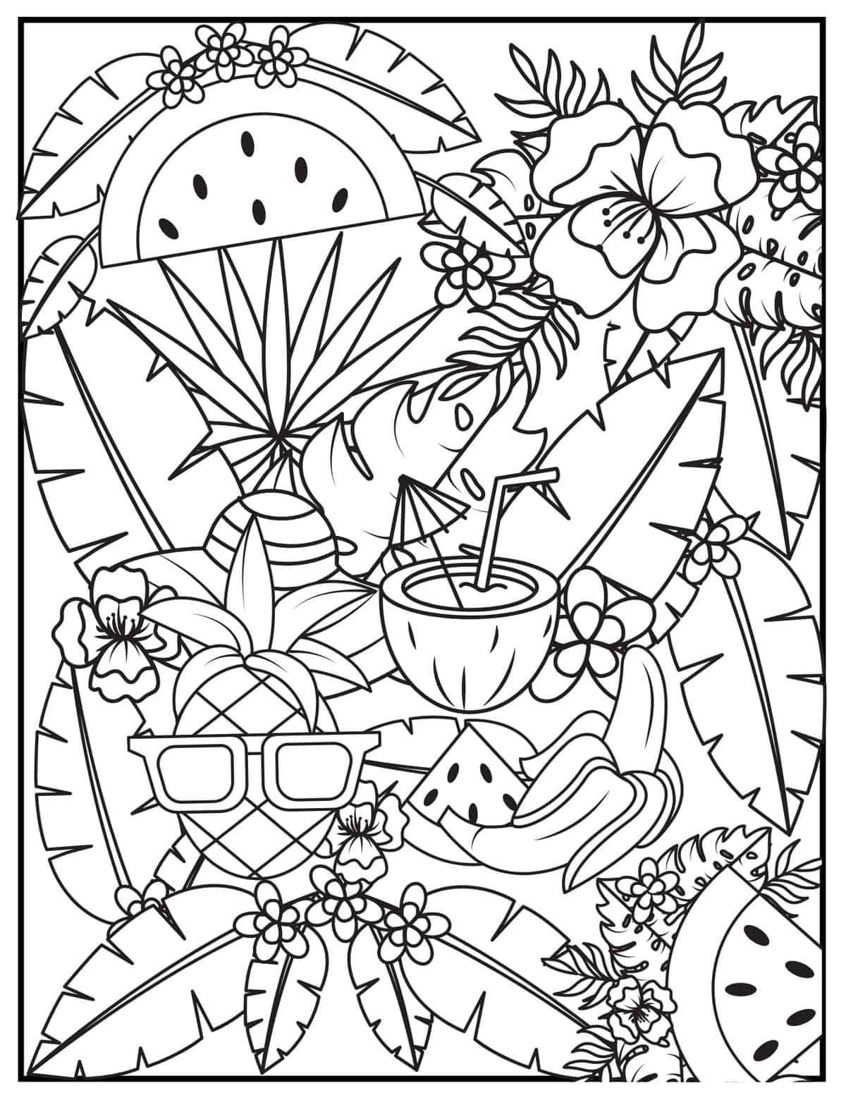 Summer Themed Coloring Pages