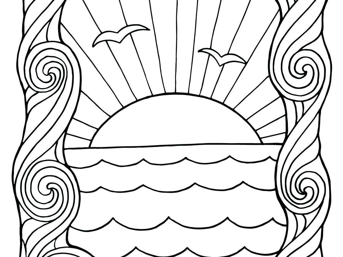 Sunset Coloring Page Printable
