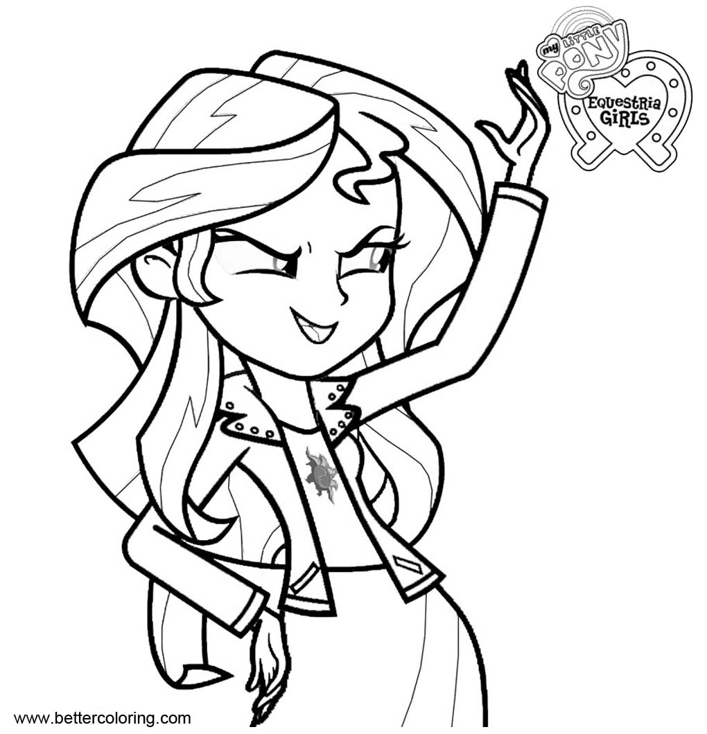 Sunset Shimmer From My Little Pony Equestria Girls Coloring Pages Free Printable Coloring Pages