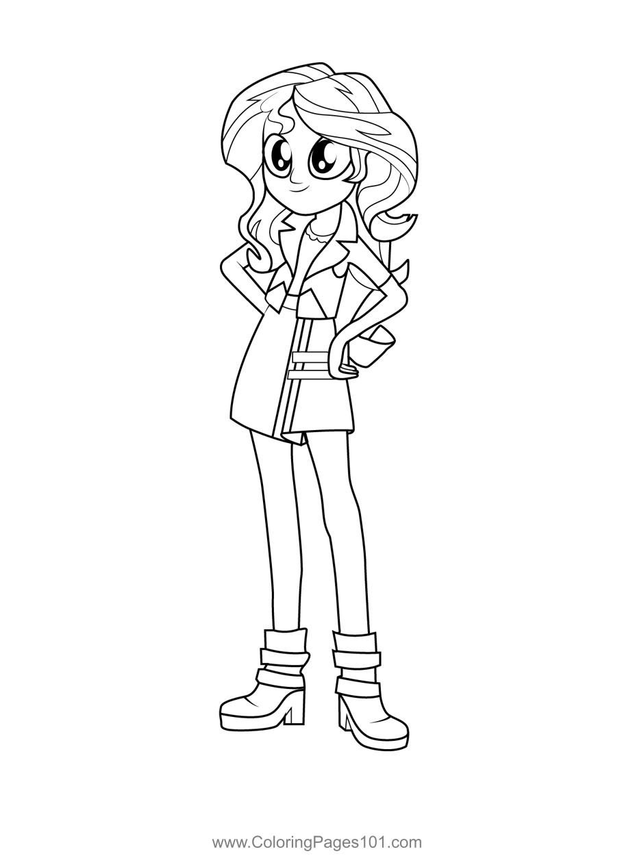 Sunset Shimmer Human My Little Pony Equestria Girls Coloring Page For Kids Free My Little Pony