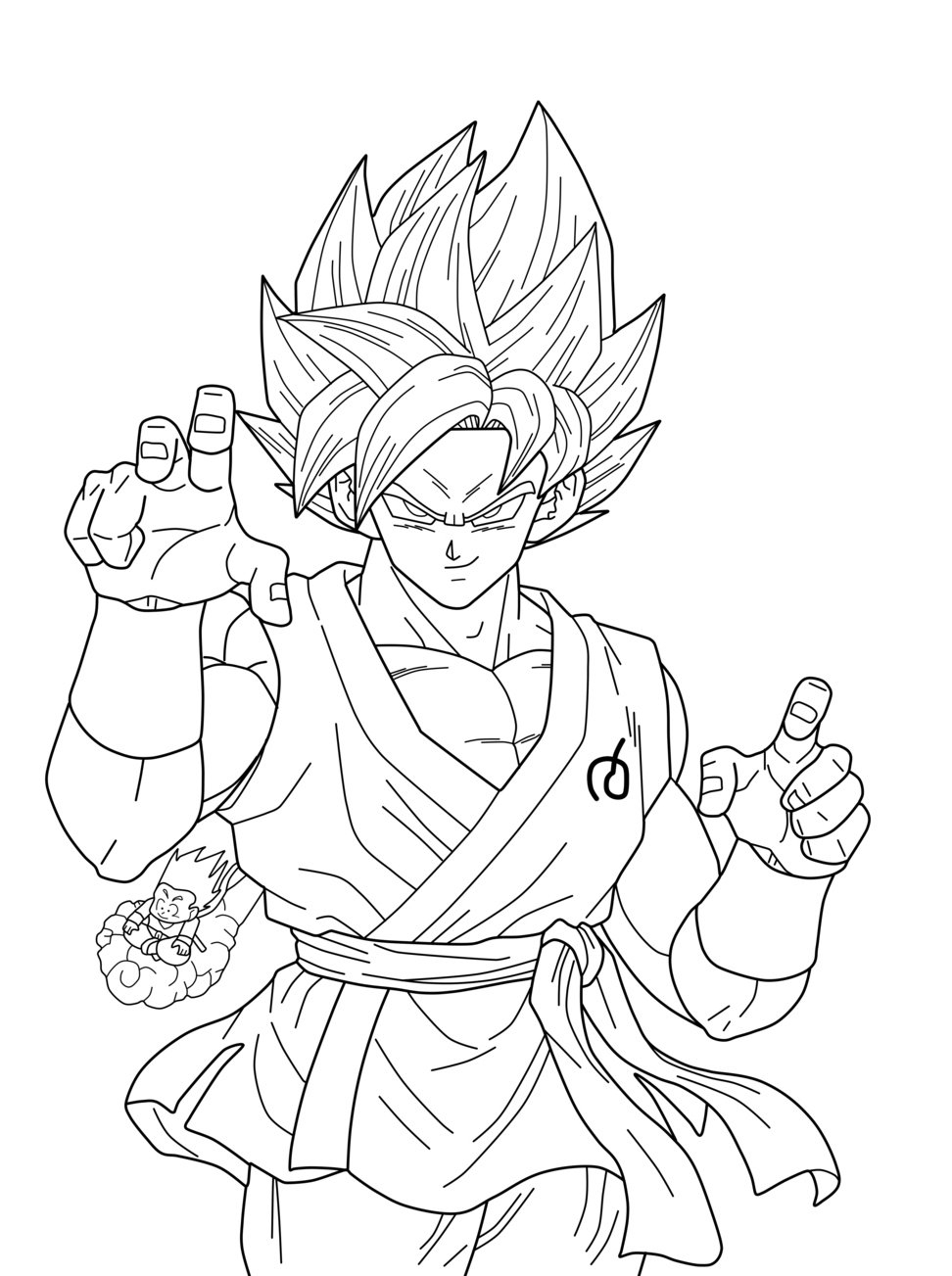 Super Saiyan Blue Goku Dragon Ball Coloring Pages For Kids