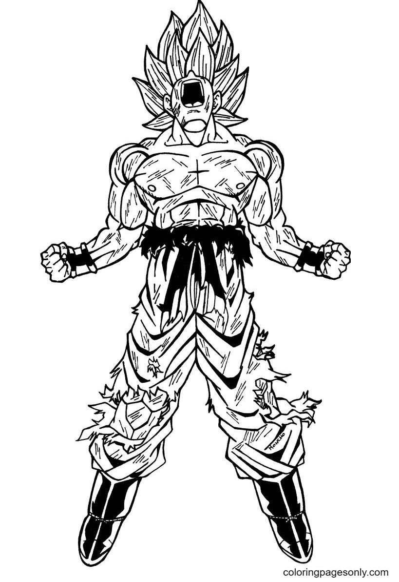 Super Saiyan Gokuu Coloring Page Free Printable Coloring Pages