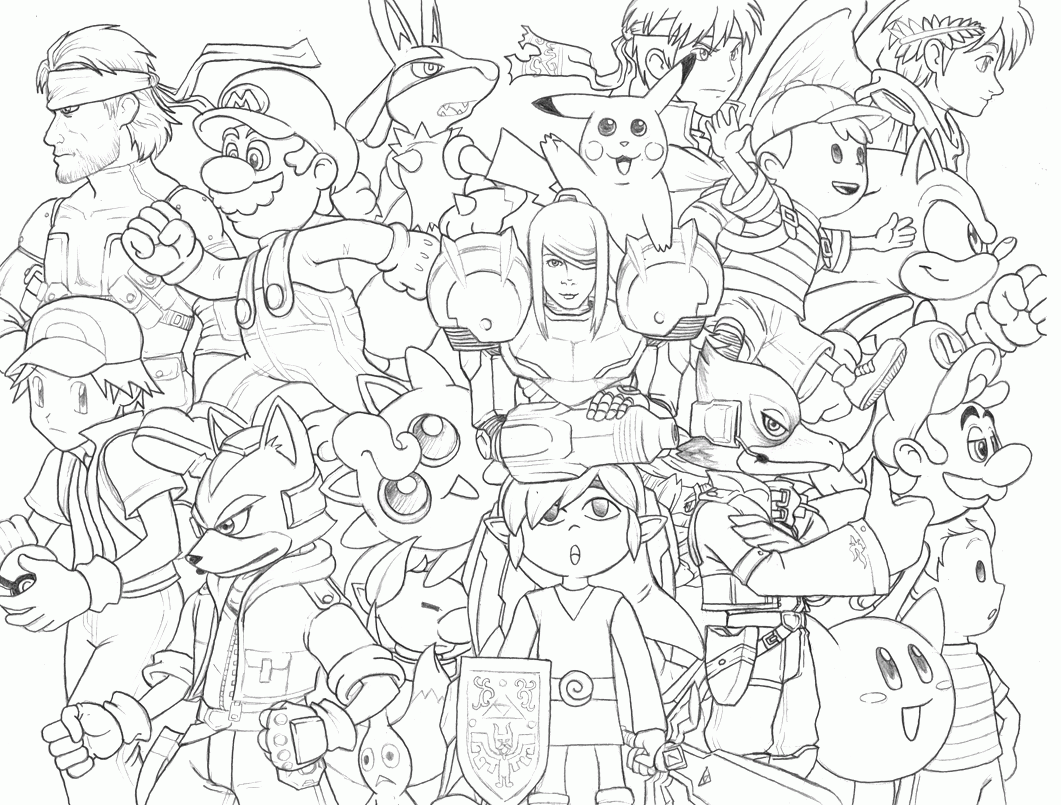 Super Smash Brothers Coloring Pages Coloring Home
