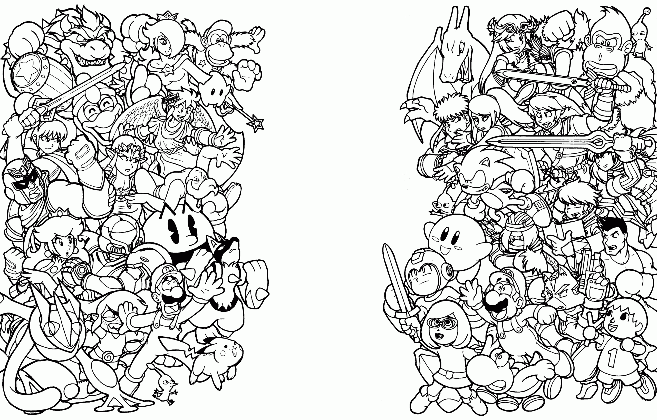 Super Smash Brothers Coloring Pages Free Printable Coloring Home