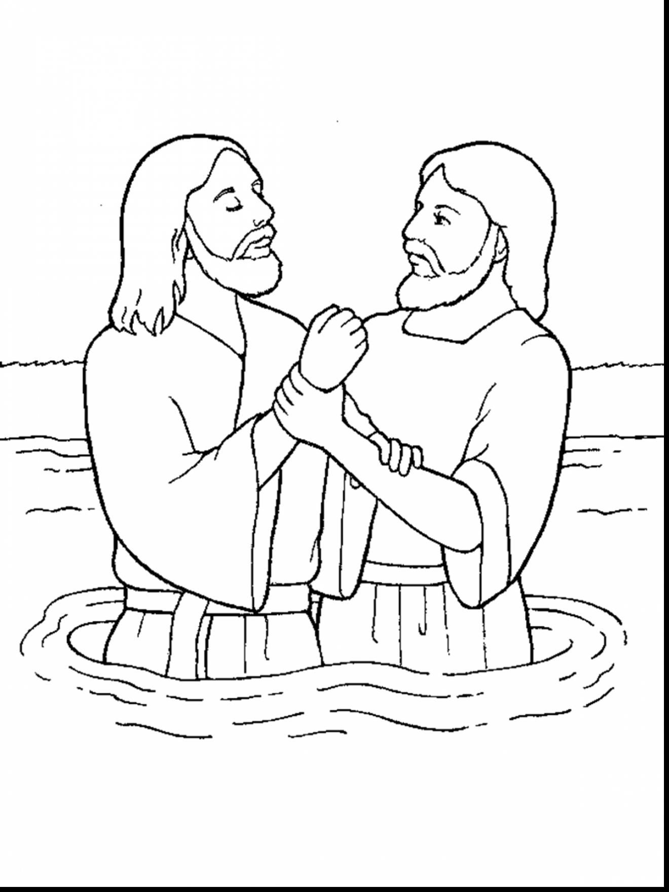 Superb John The Baptist Coloring Pages For Kids With Baptism Jesus Coloring Pages Lds