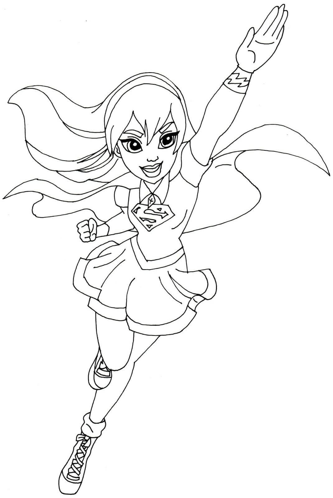 Supergirl DC Super Hero Girls Coloring Page Free Printable Coloring Pages For Kids