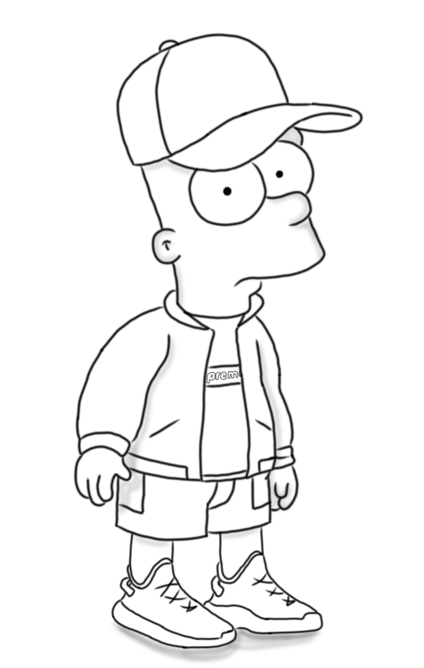 Supreme Bart Coloring Pages Download Free Bart Supreme Png Images Supreme Leader Supreme