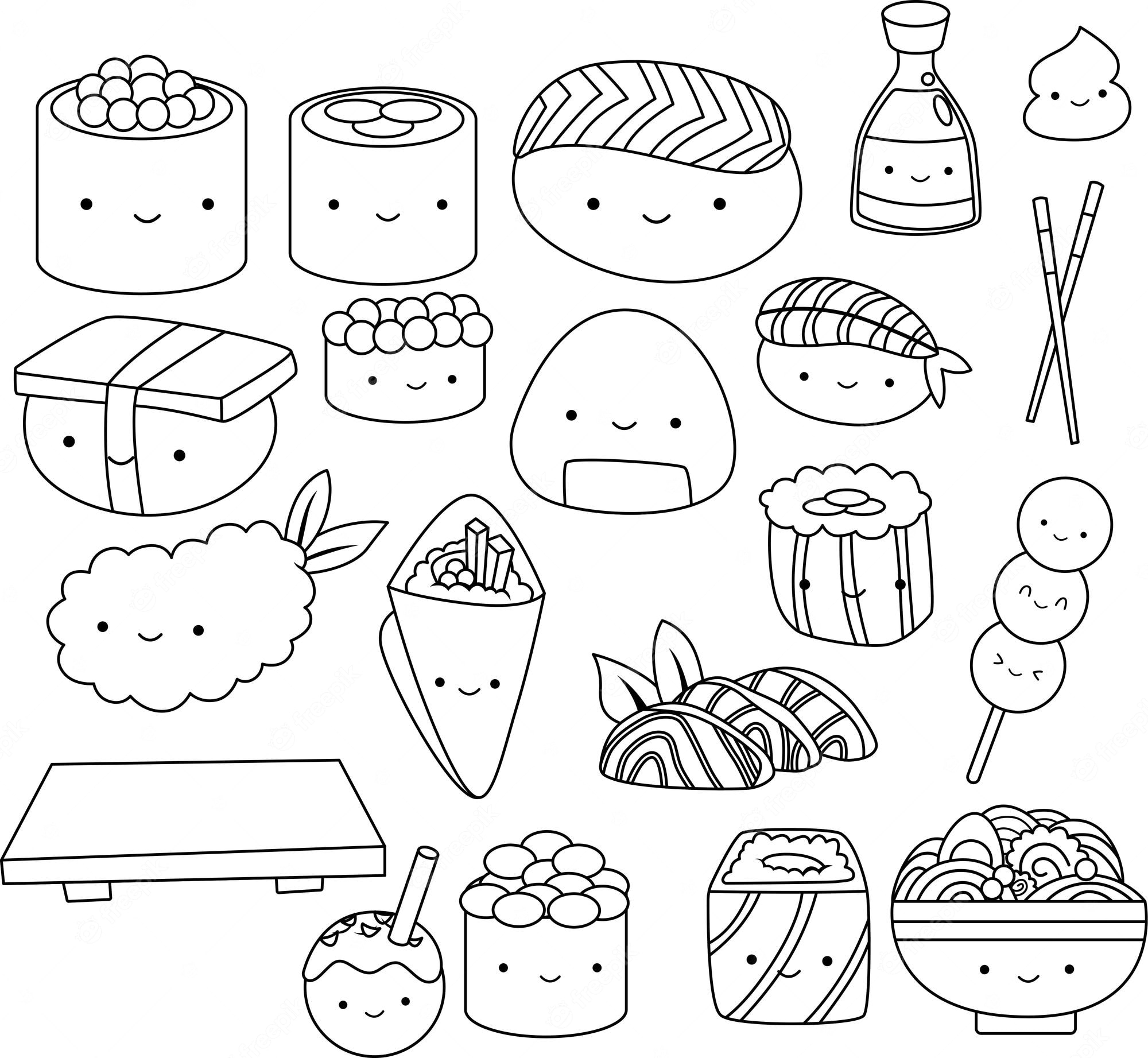 Printable Food Coloring Pages Sushi