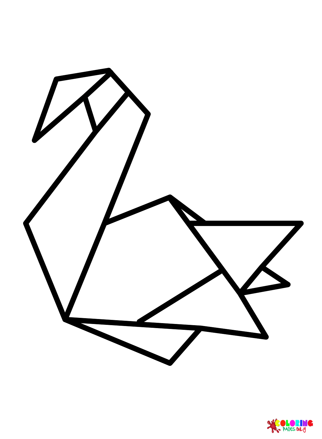 Swan Origami Coloring Page Free Printable Coloring Pages