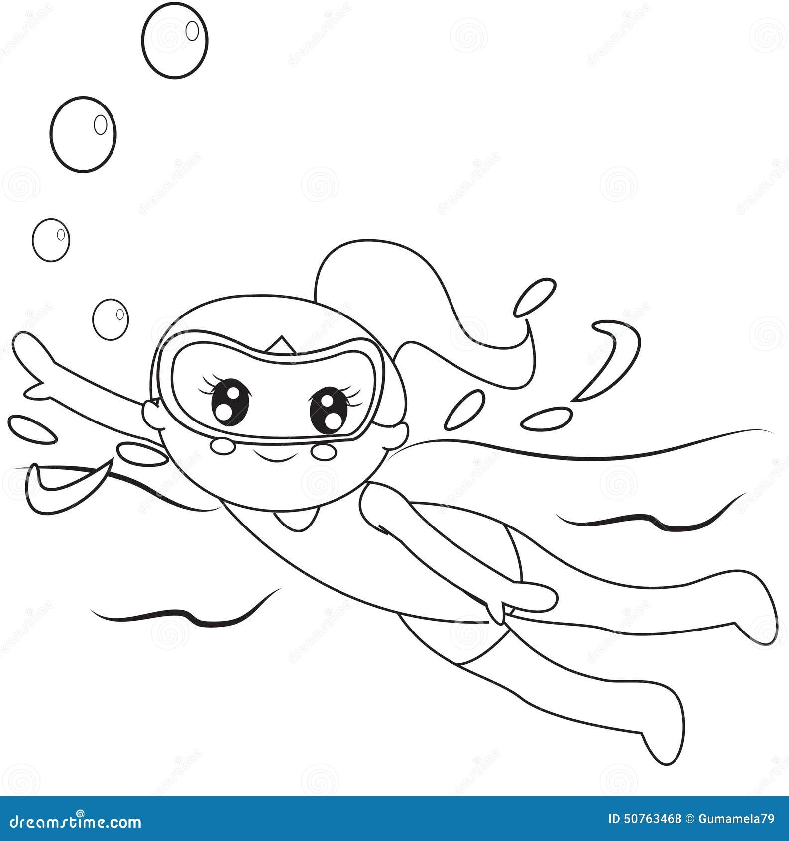 Swimming Coloring Pages