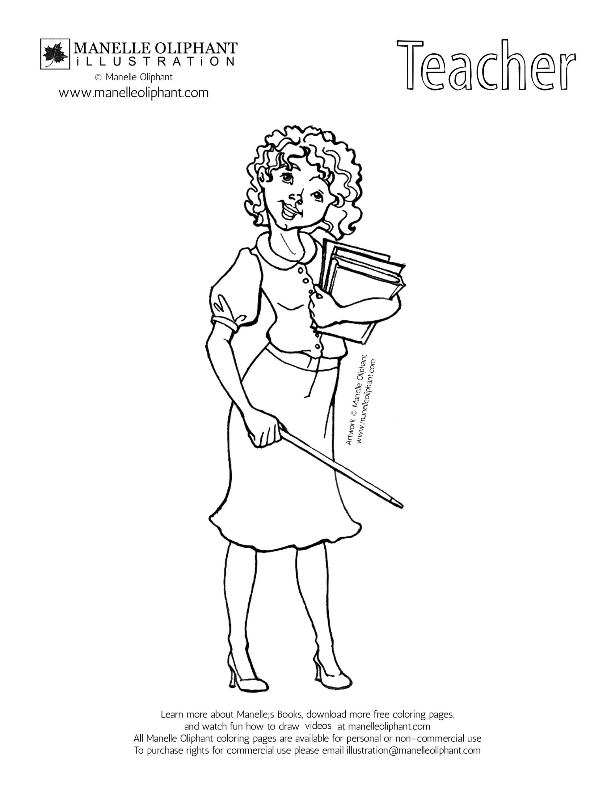 Teacher Coloring Pages Books 100 FREE And Printable