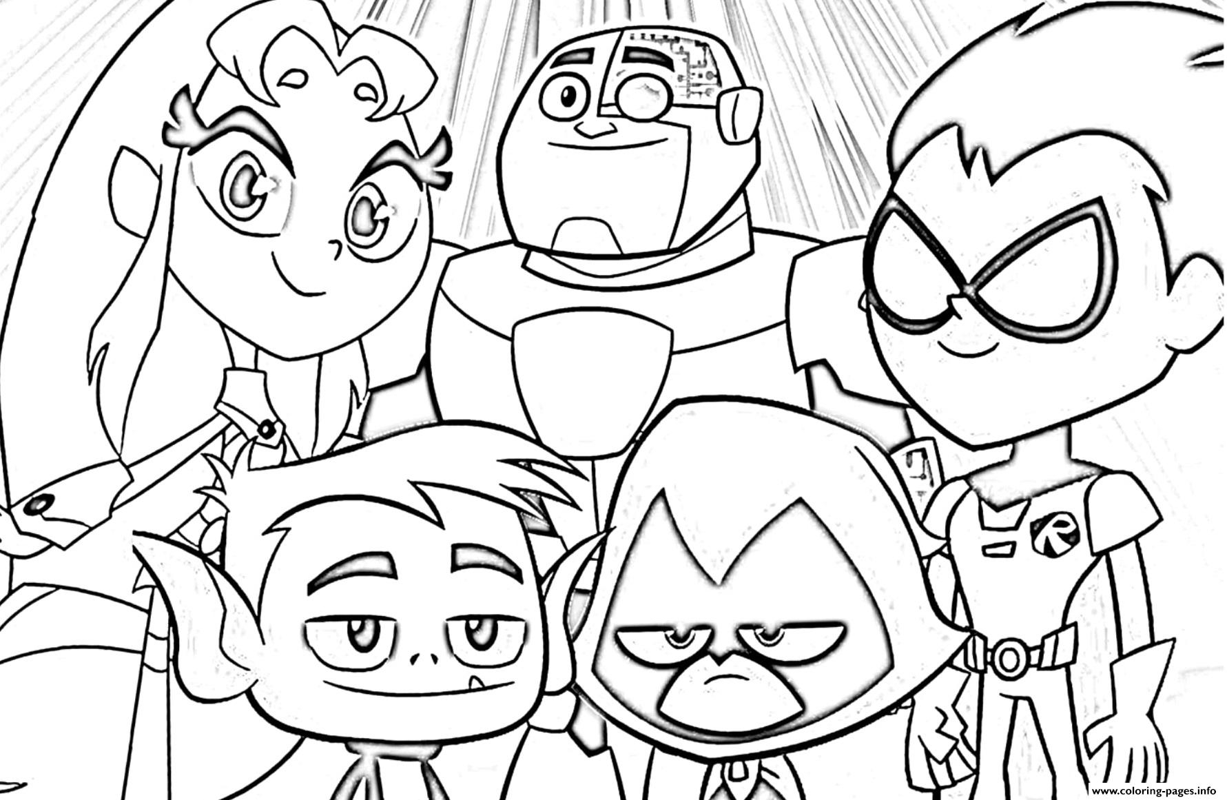 Teen Titans Go All Characters Coloring Page Printable