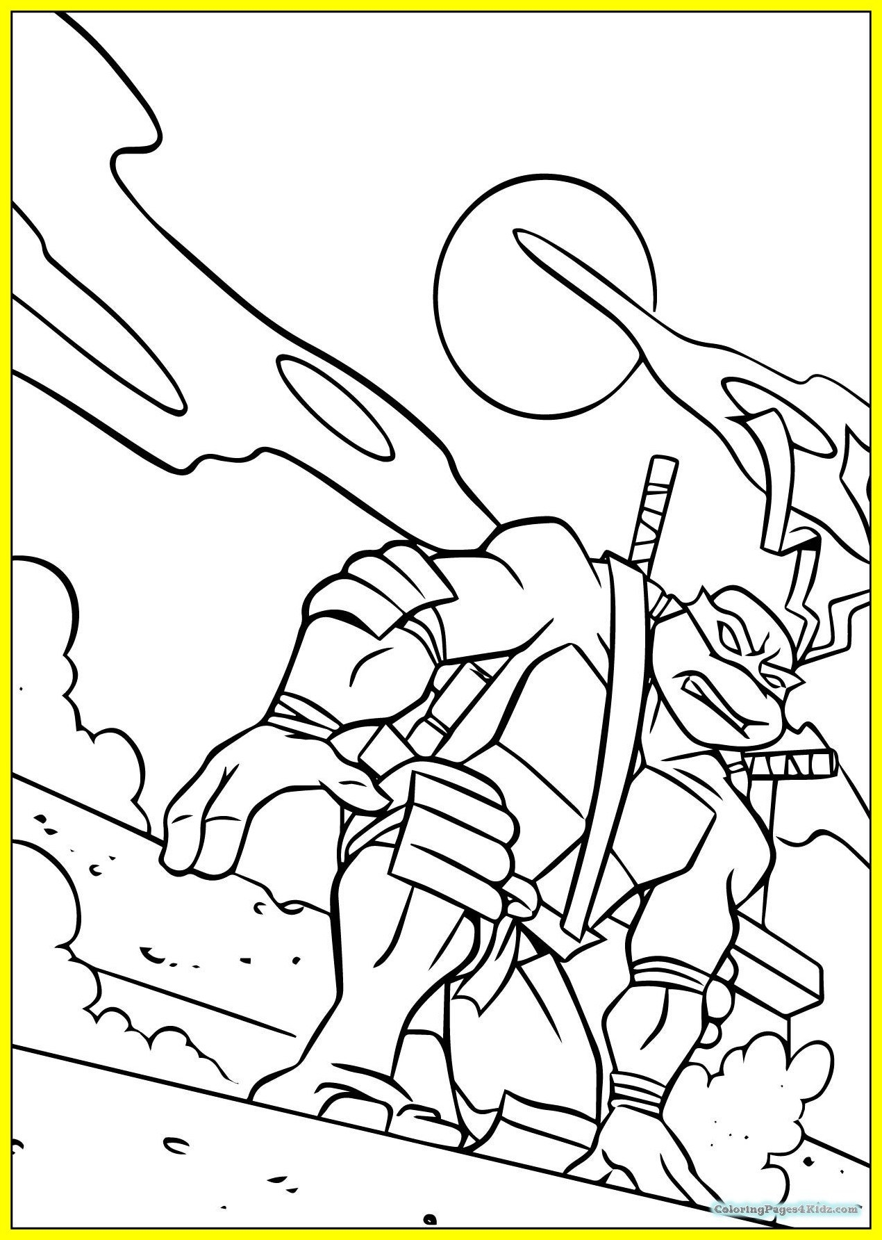 Teenage Mutant Ninja Turtles Coloring Pages Raphael At GetColorings Free Printable