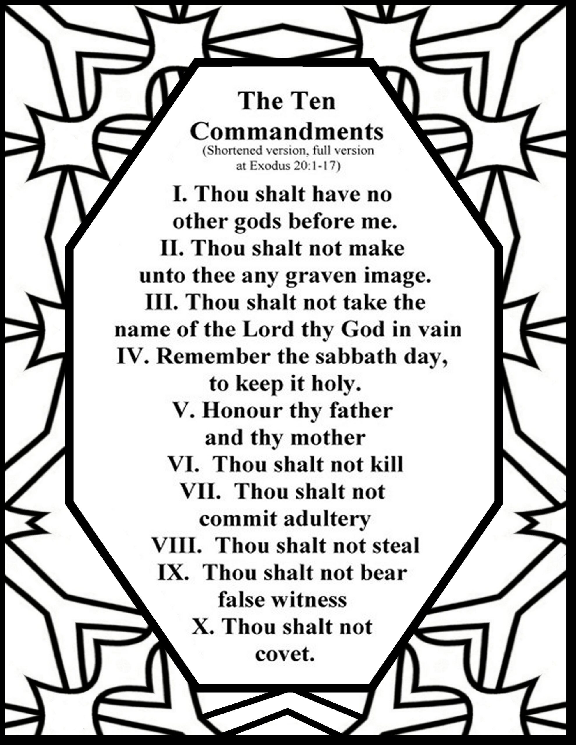 Ten Commandments Coloring Pages